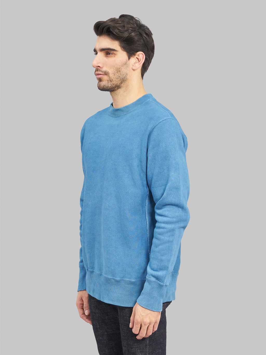 Studio D'Artisan 8122  "AWA-AI" Natural Indigo Reverse Weave Sweatshirt