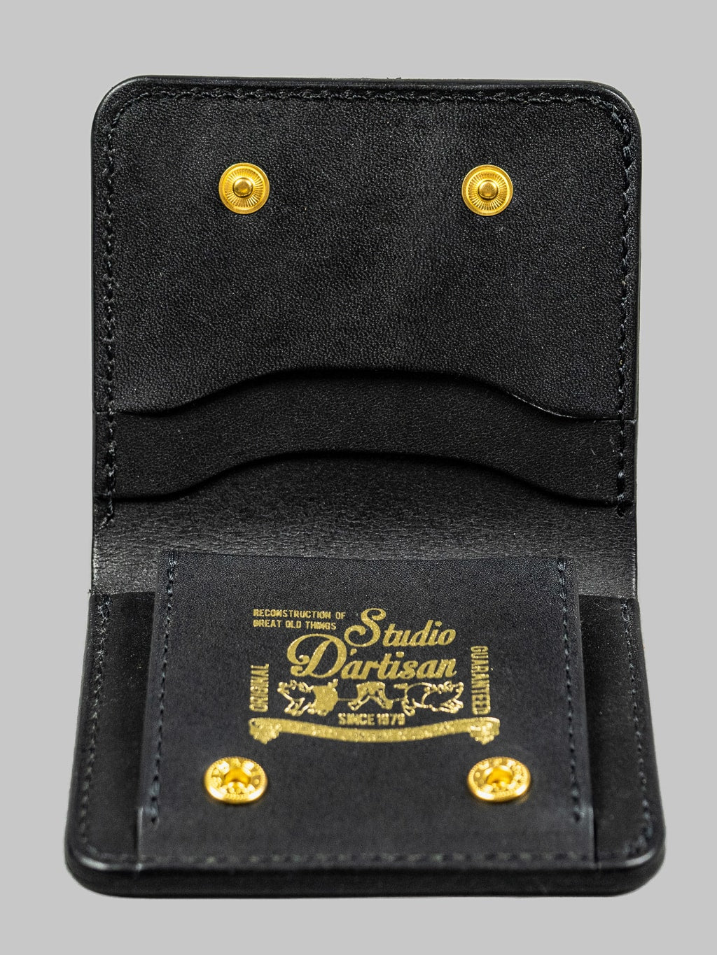 Studio Dartisan black  leather mini wallet made in japan