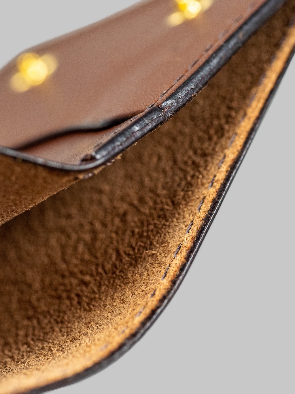 Studio Dartisan brown leather mini wallet interior texture