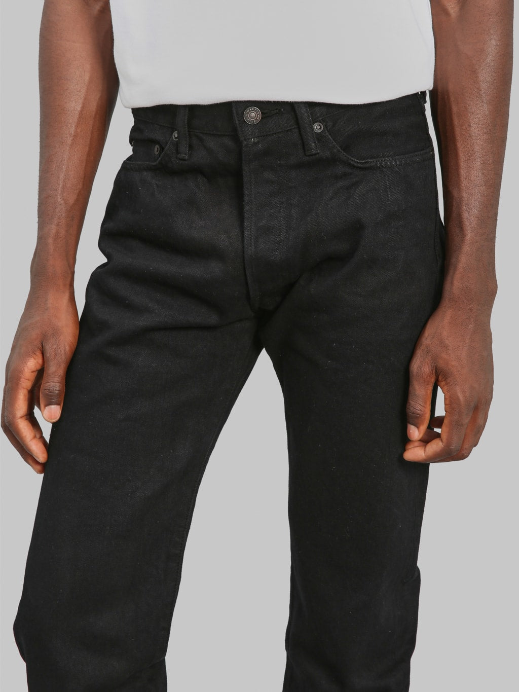 Studio DArtisan D1899 Kyoto Super Black Dyed Relaxed Tapered Jeans waist