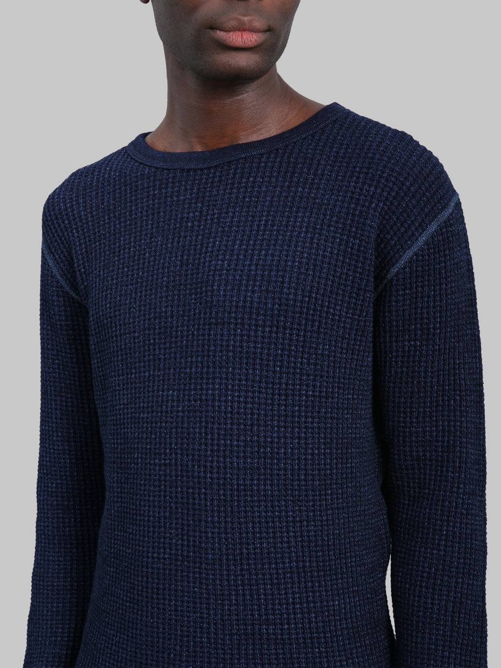 Studio DArtisan 8191 Indigo Dyed Heavy Thermal TShirt chest