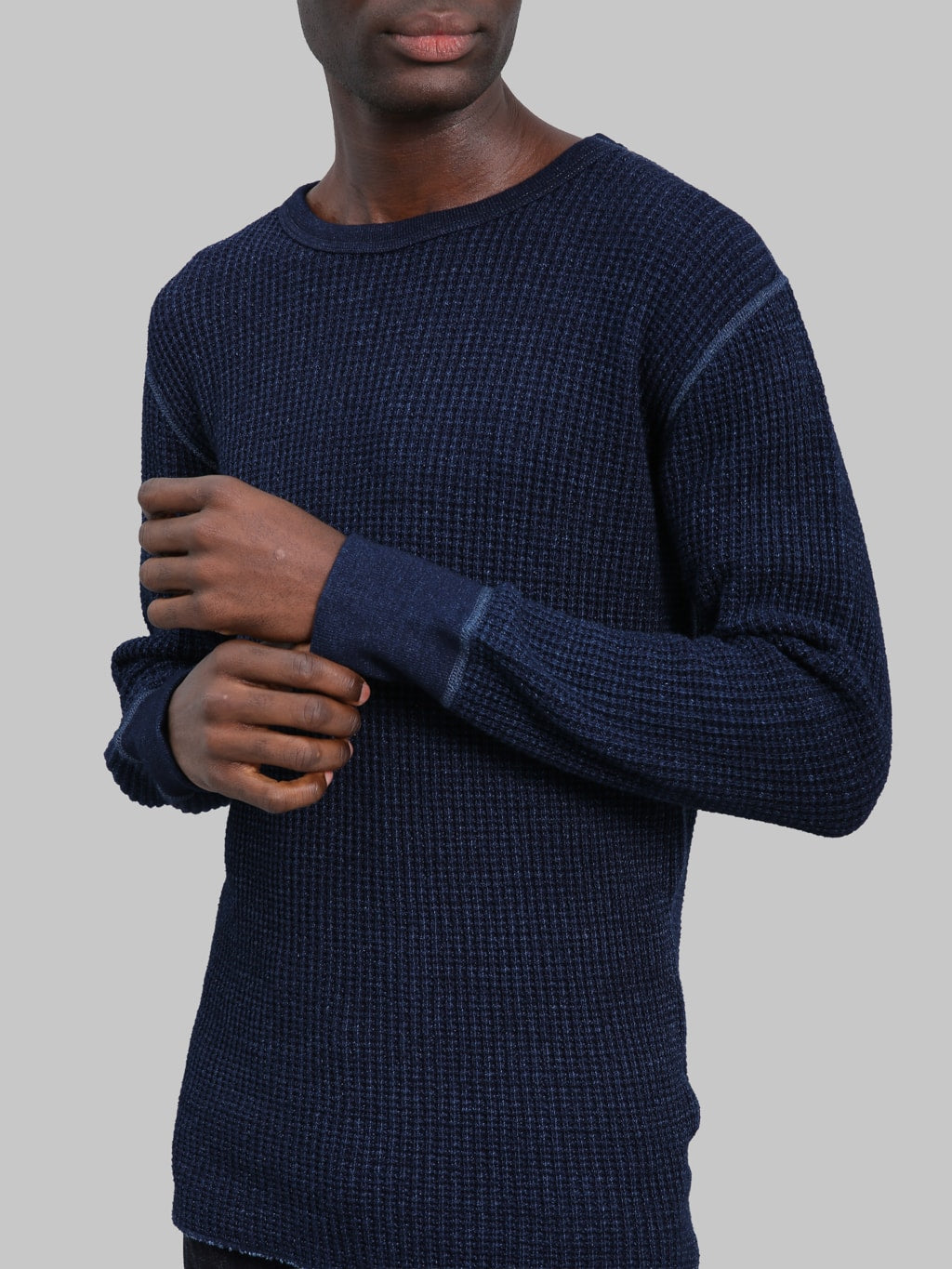 Studio DArtisan 8191 Indigo Dyed Heavy Thermal TShirt one wash