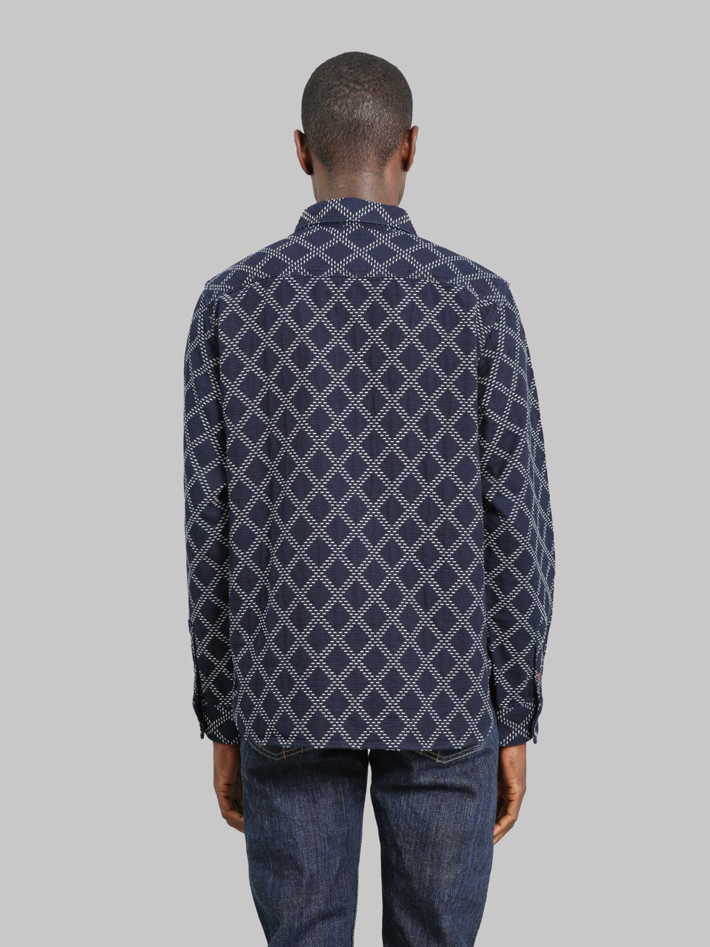 Studio D'Artisan 5728 Indigo Sashiko Dobby Shirt