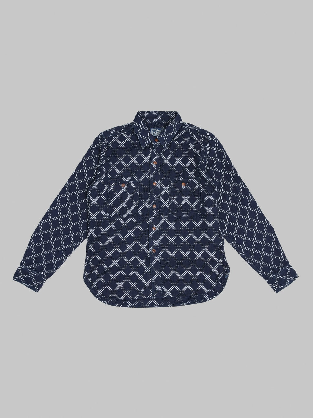 Studio D'Artisan 5728 Indigo Sashiko Dobby Shirt