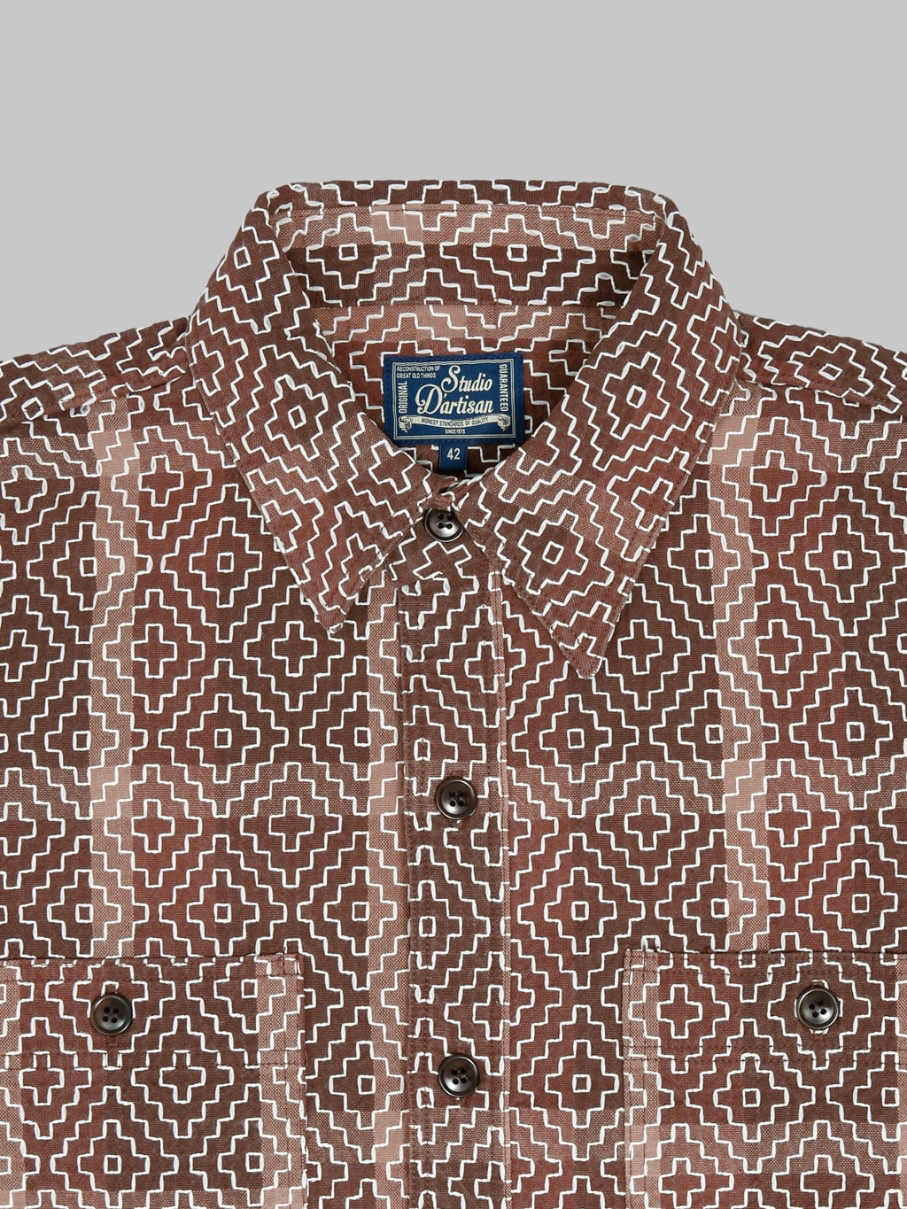 Studio D'Artisan 5726 Kakishibu Noragi Sashiko Shirt