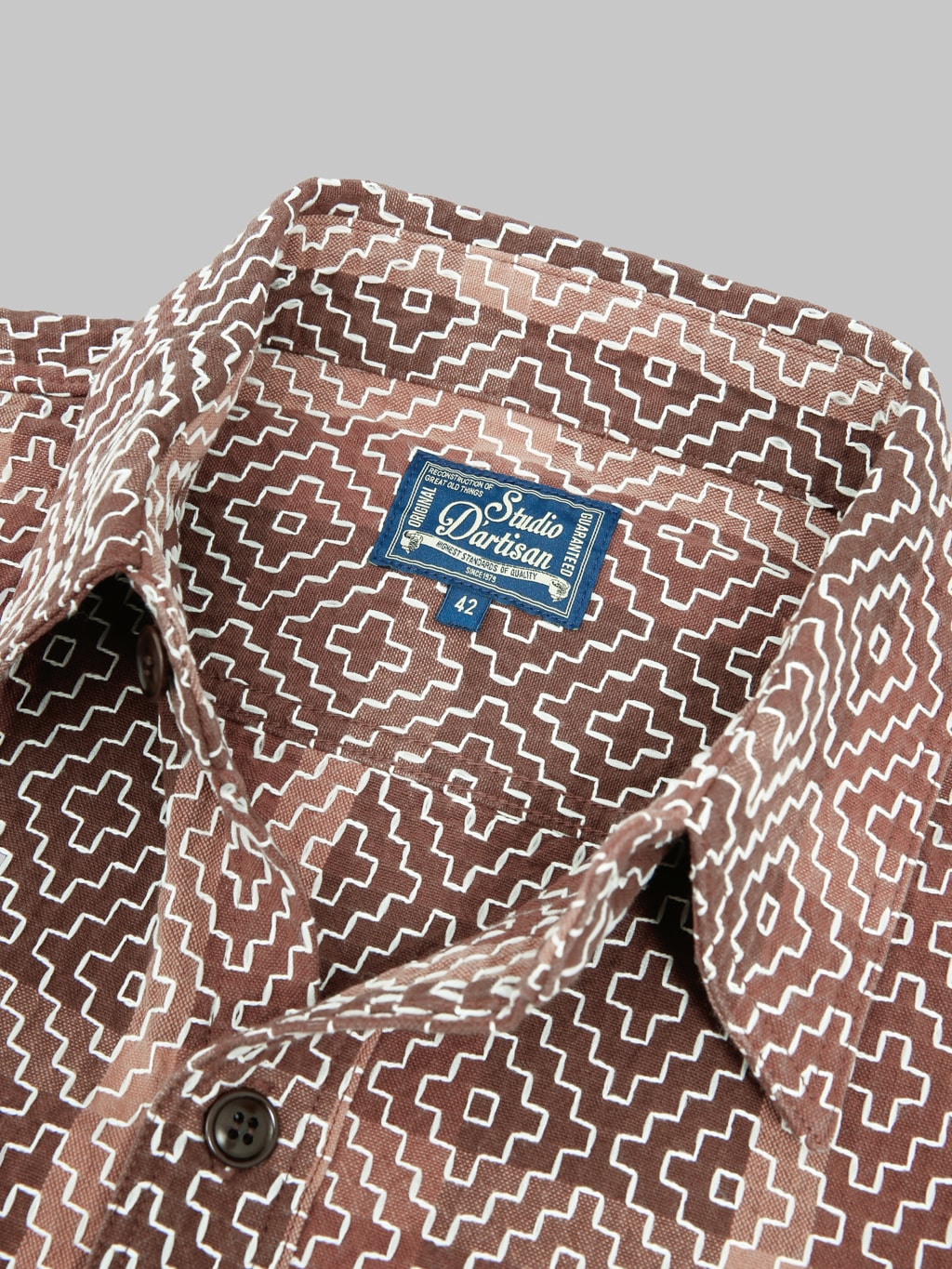 Studio D'Artisan 5726 Kakishibu Noragi Sashiko Shirt