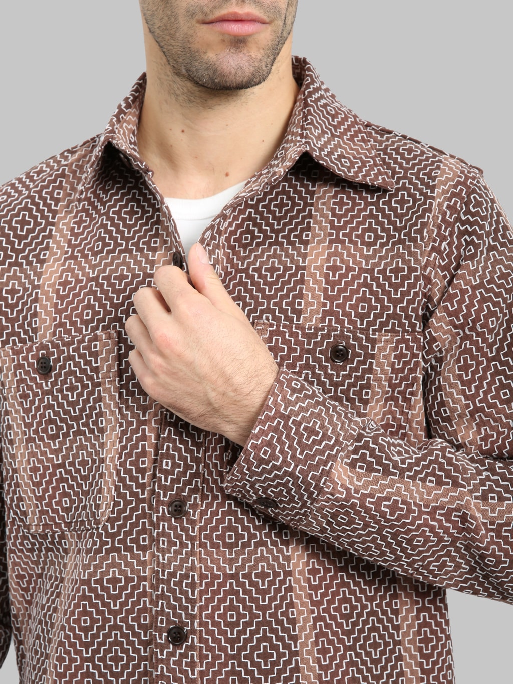 Studio D'Artisan 5726 Kakishibu Noragi Sashiko Shirt