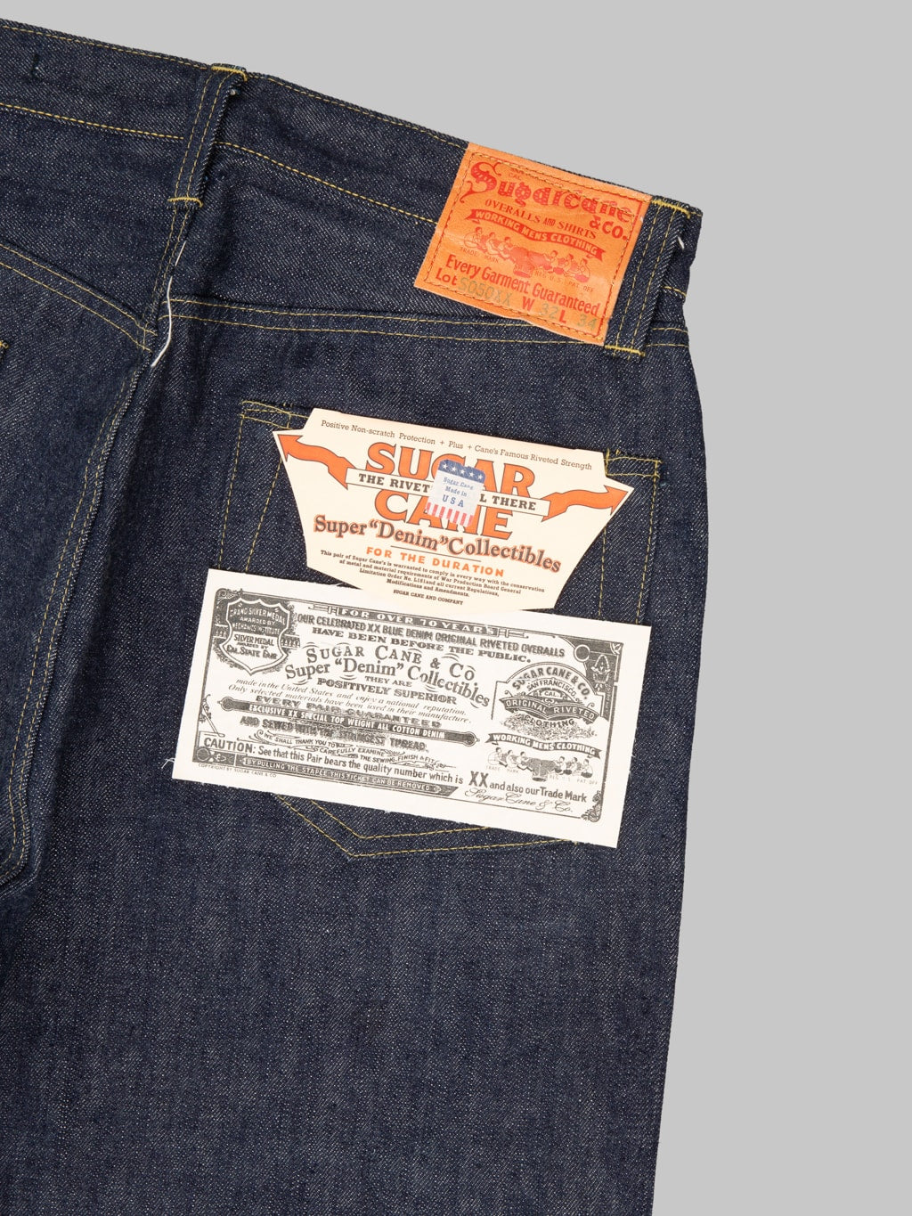 Sugar Cane 1940 Super "Denim" Collectibles #50 13.5oz Blue Denim Waist Overalls