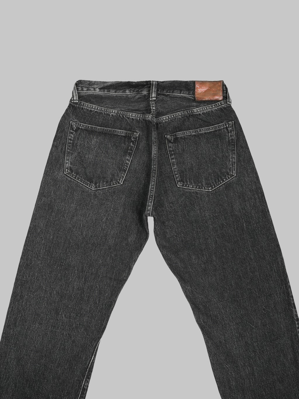 Sugar Cane 1947 Model Hard Wash Straight Black Jeans back pockets