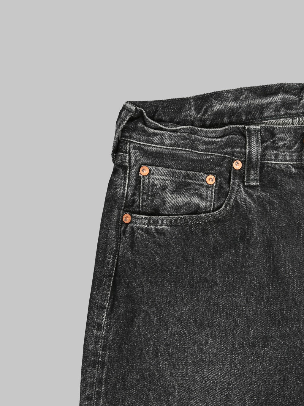 Sugar Cane 1947 Model Hard Wash Straight Black Jeans coin pocket