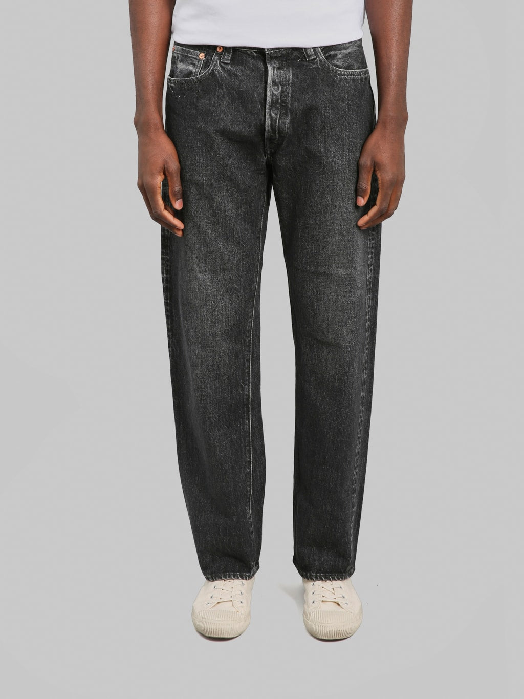 Sugar Cane 1947 Model Hard Wash Straight Black Jeans front