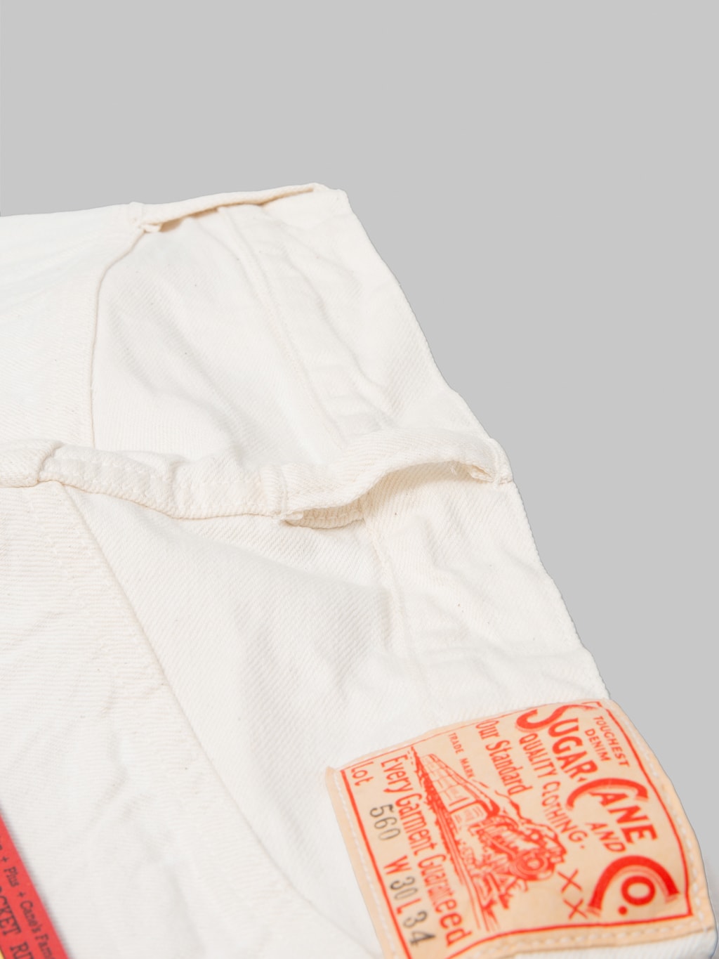 Sugar Cane 1947 Model White 13oz Regular Straight Jeans belt loop