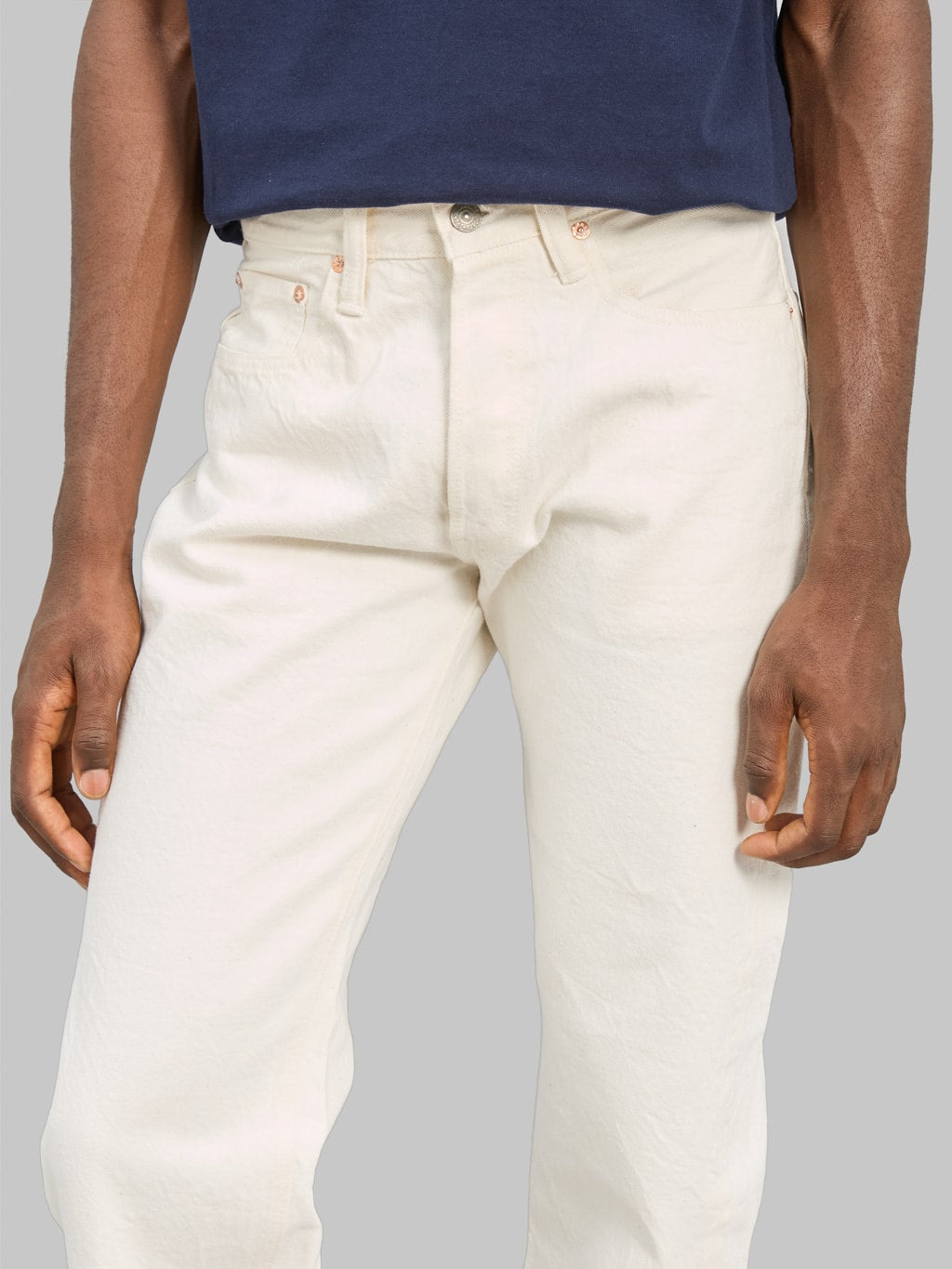 Sugar Cane 1947 Model White 13oz Regular Straight Jeans waist