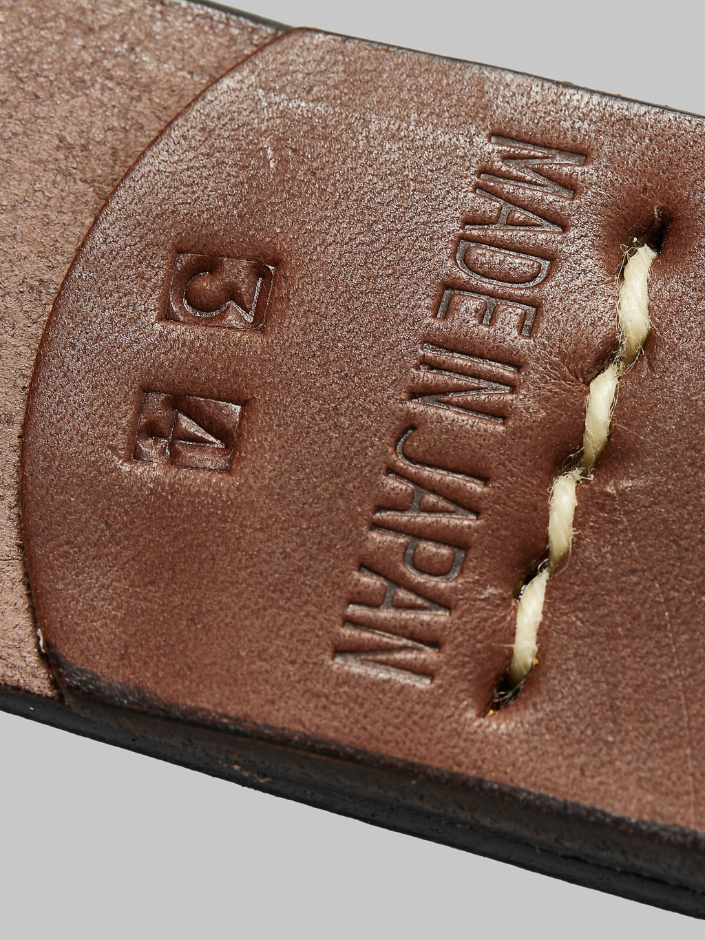 Sugar Cane leather garrison belt brown size stamped