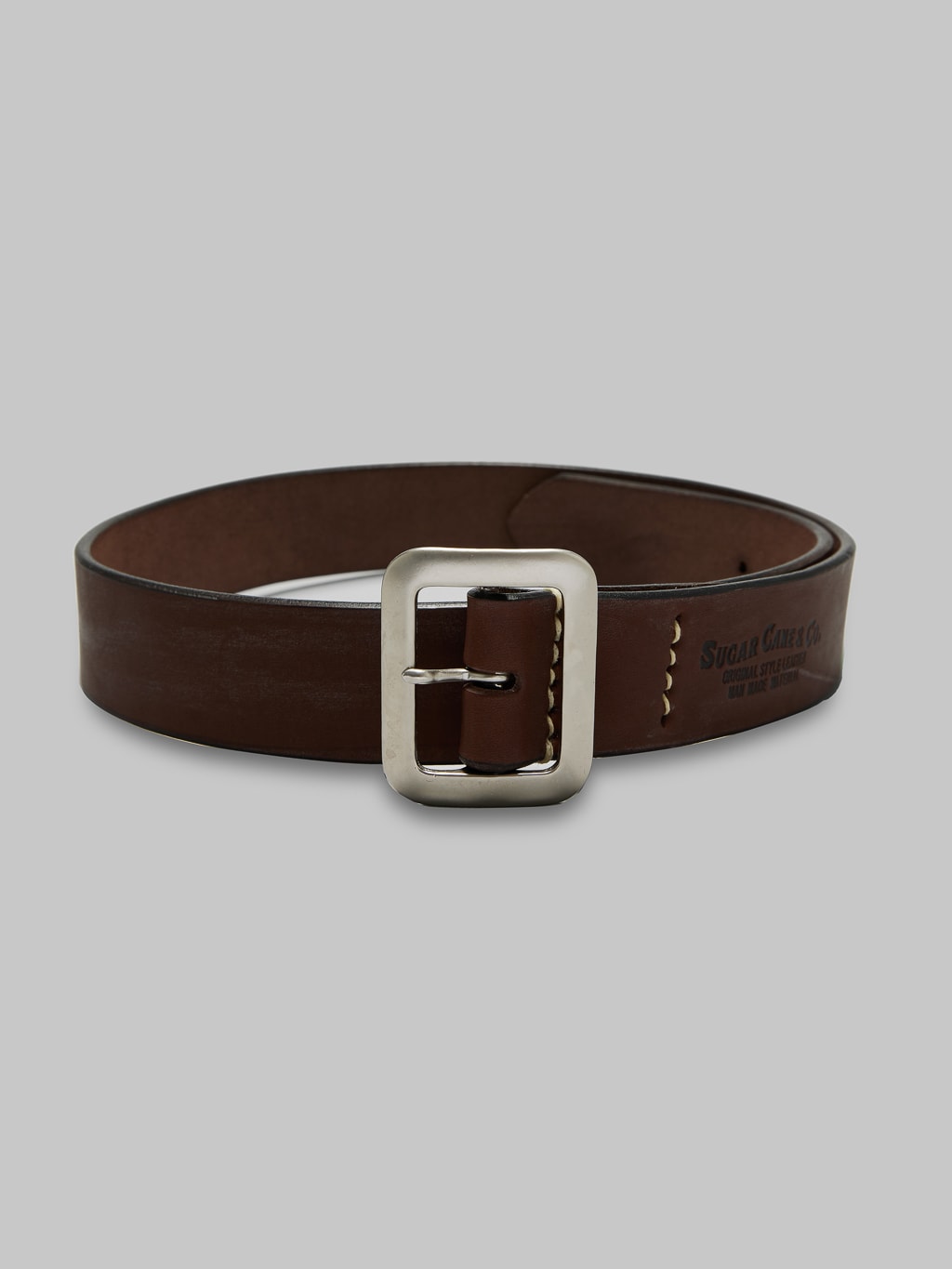 Sugar Cane leather garrison belt brown japan made