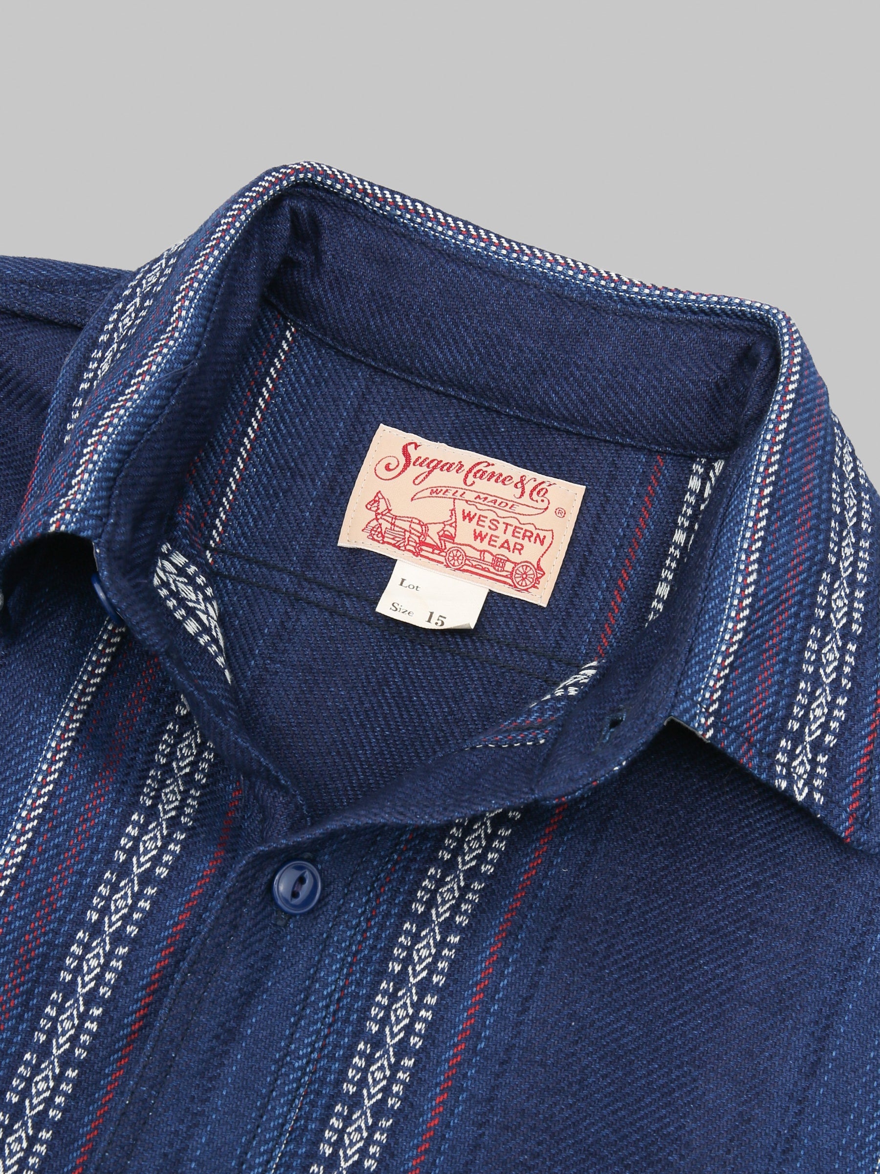 Sugar Cane Native American Indigo Dobby Work Shirt