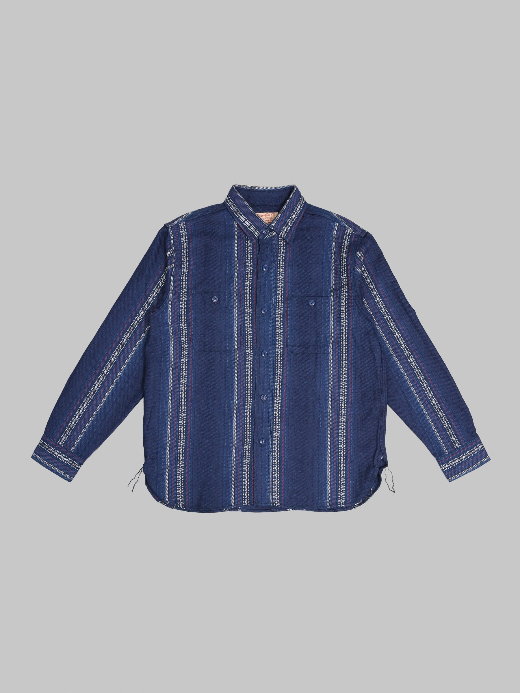 Sugar Cane Native American Indigo Dobby Work Shirt