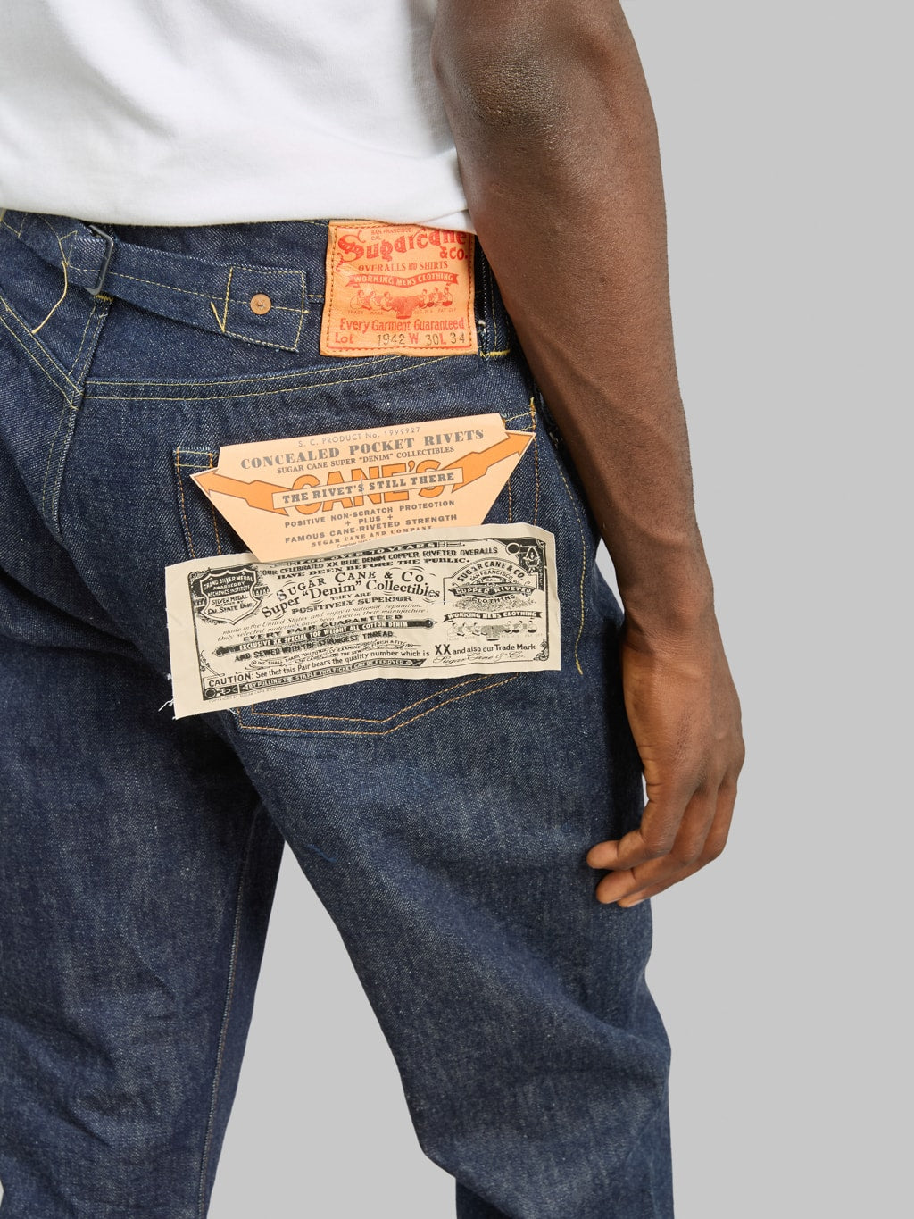 Sugar Cane 1942 Super "Denim" Collectibles #05 14.25oz Blue Denim Waist Overalls