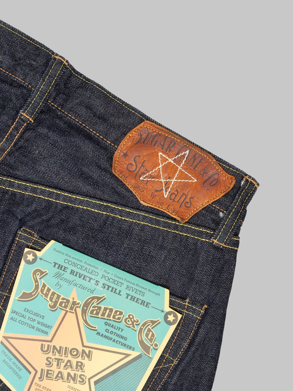 Sugar Cane "Union Star Denim" 14.25oz Regular Straight Jeans