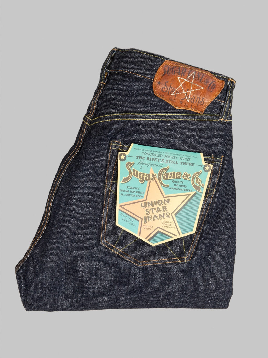Sugar Cane "Union Star Denim" 14.25oz Regular Straight Jeans