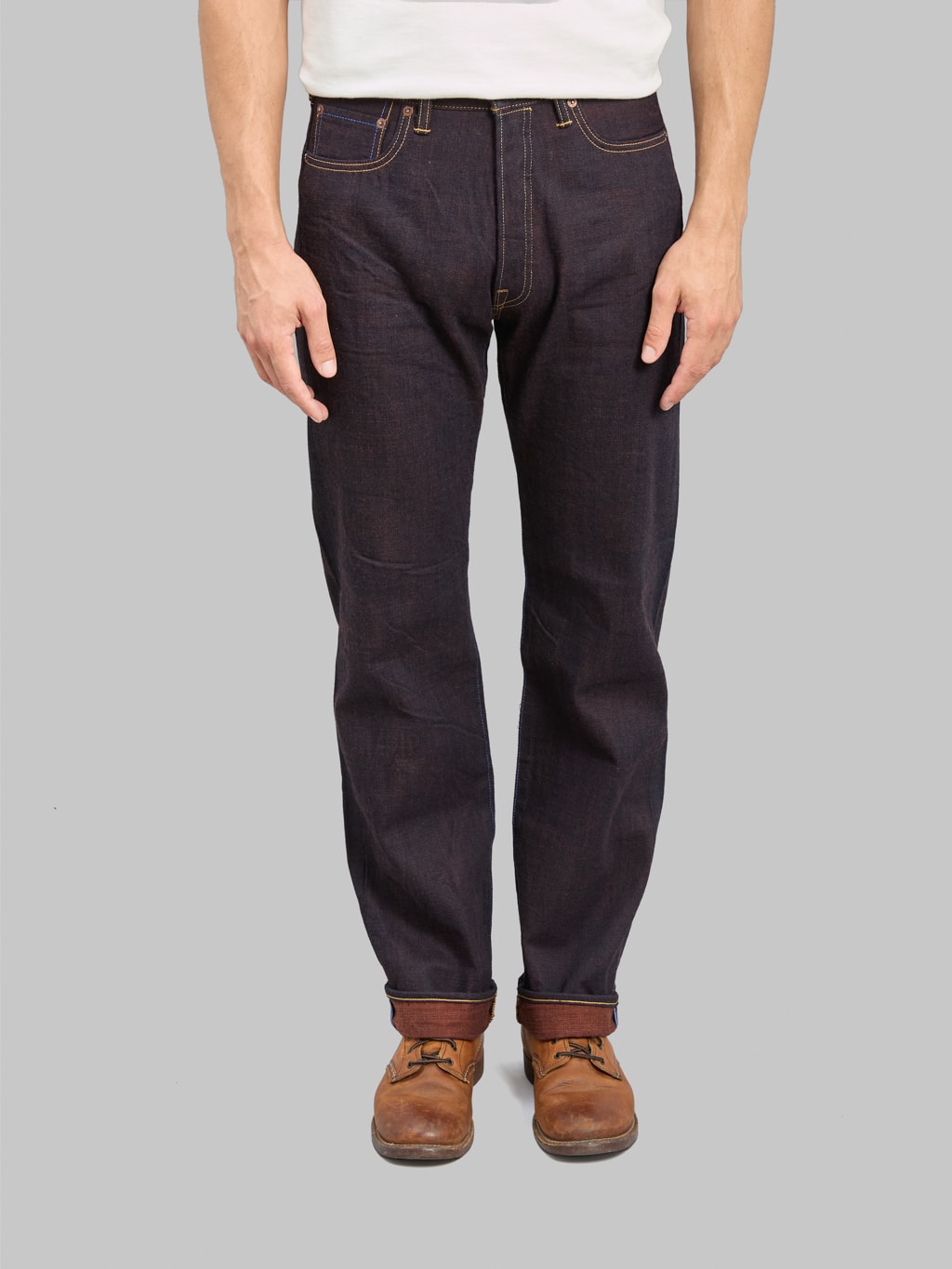 Tanuki TNK103KH "Kakishibu" 14.5oz Loose Straight Jeans