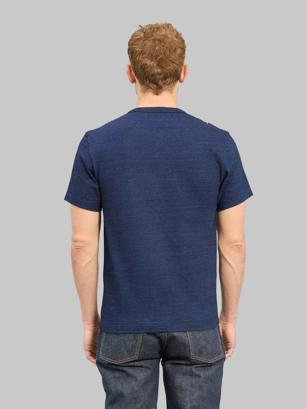 Tanuki HSS Heavy Shinkai Indigo Henley TShirt back fit