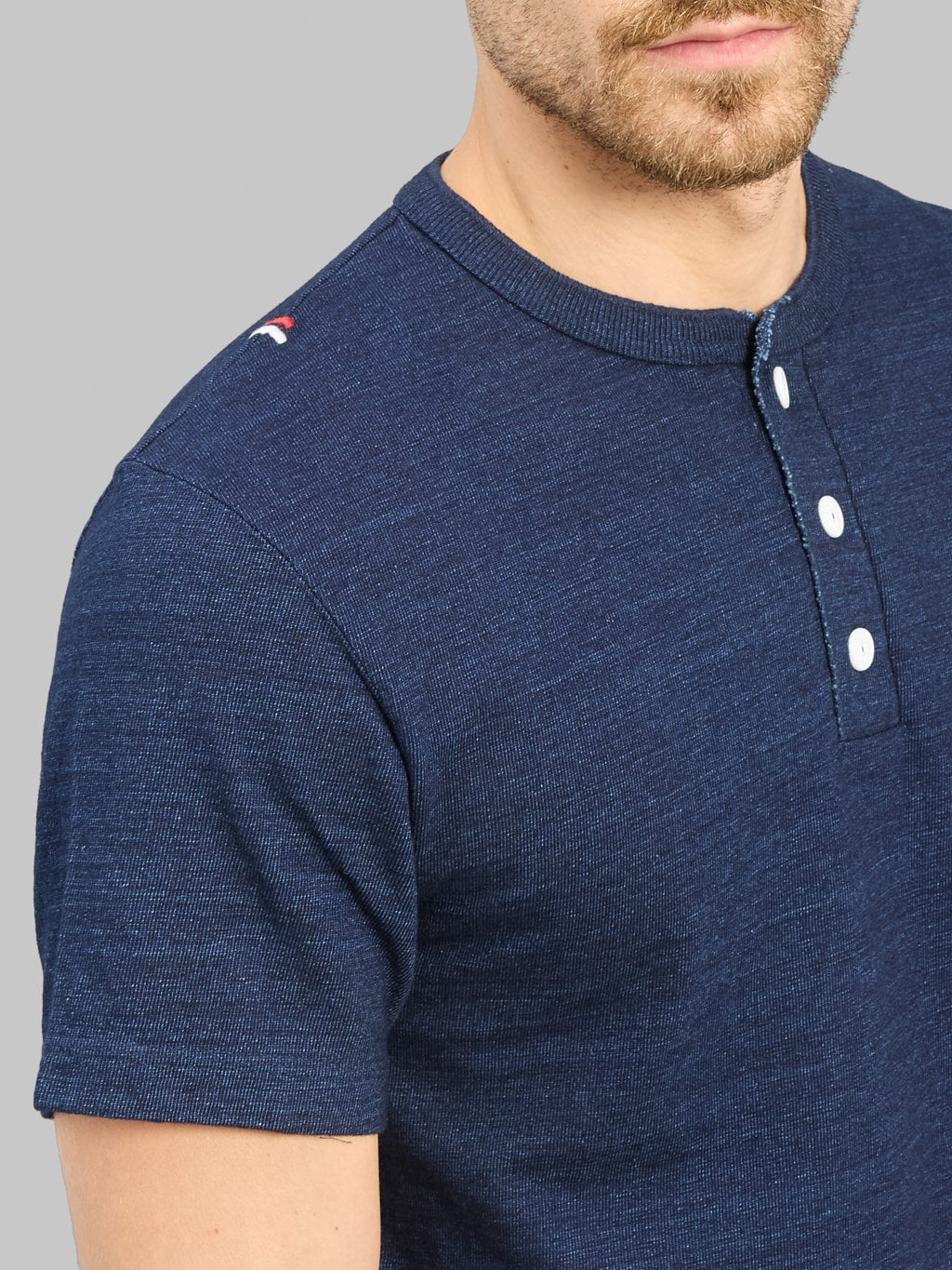 Tanuki HSS Heavy Shinkai Indigo Henley TShirt short sleeve