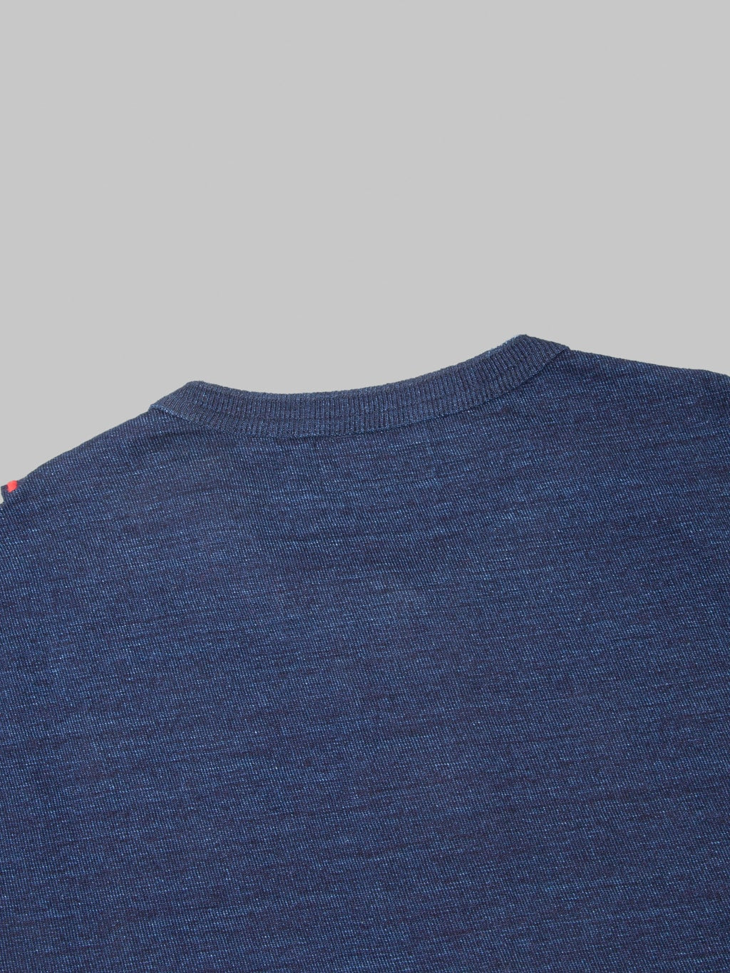 Tanuki HSS Heavy Shinkai Indigo Henley TShirt back collar