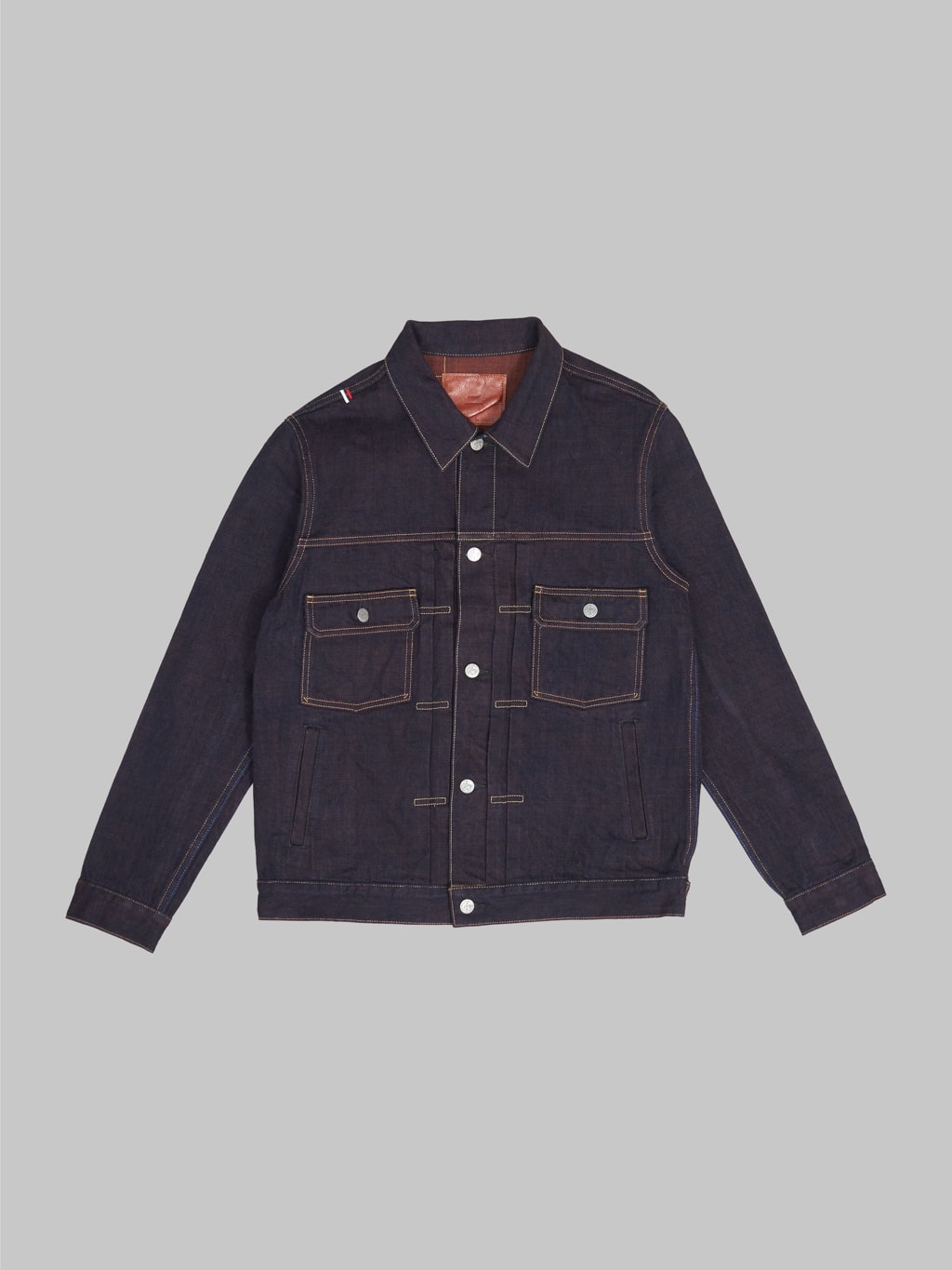 tanuki kakishibu type 2 selvedge denim jacket front