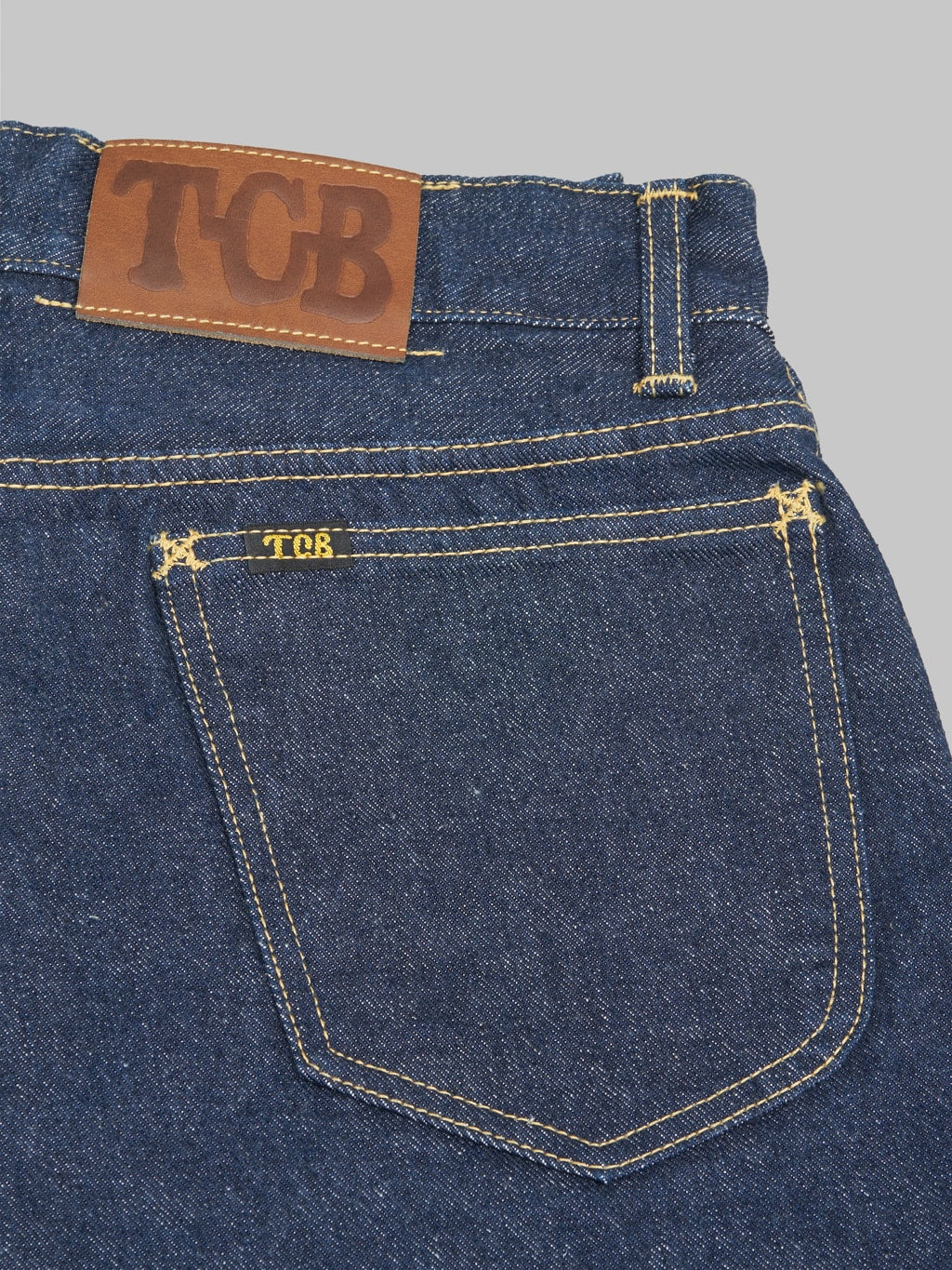tcb cats drive selvedge denim jeans pocket closeup