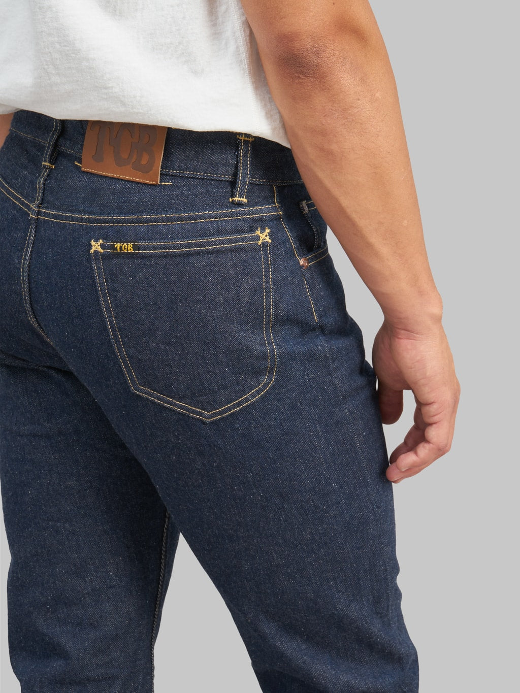 tcb cats drive selvedge denim jeans back details