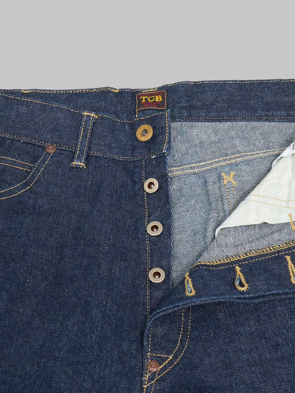 tcb cats drive selvedge denim jeans buttons