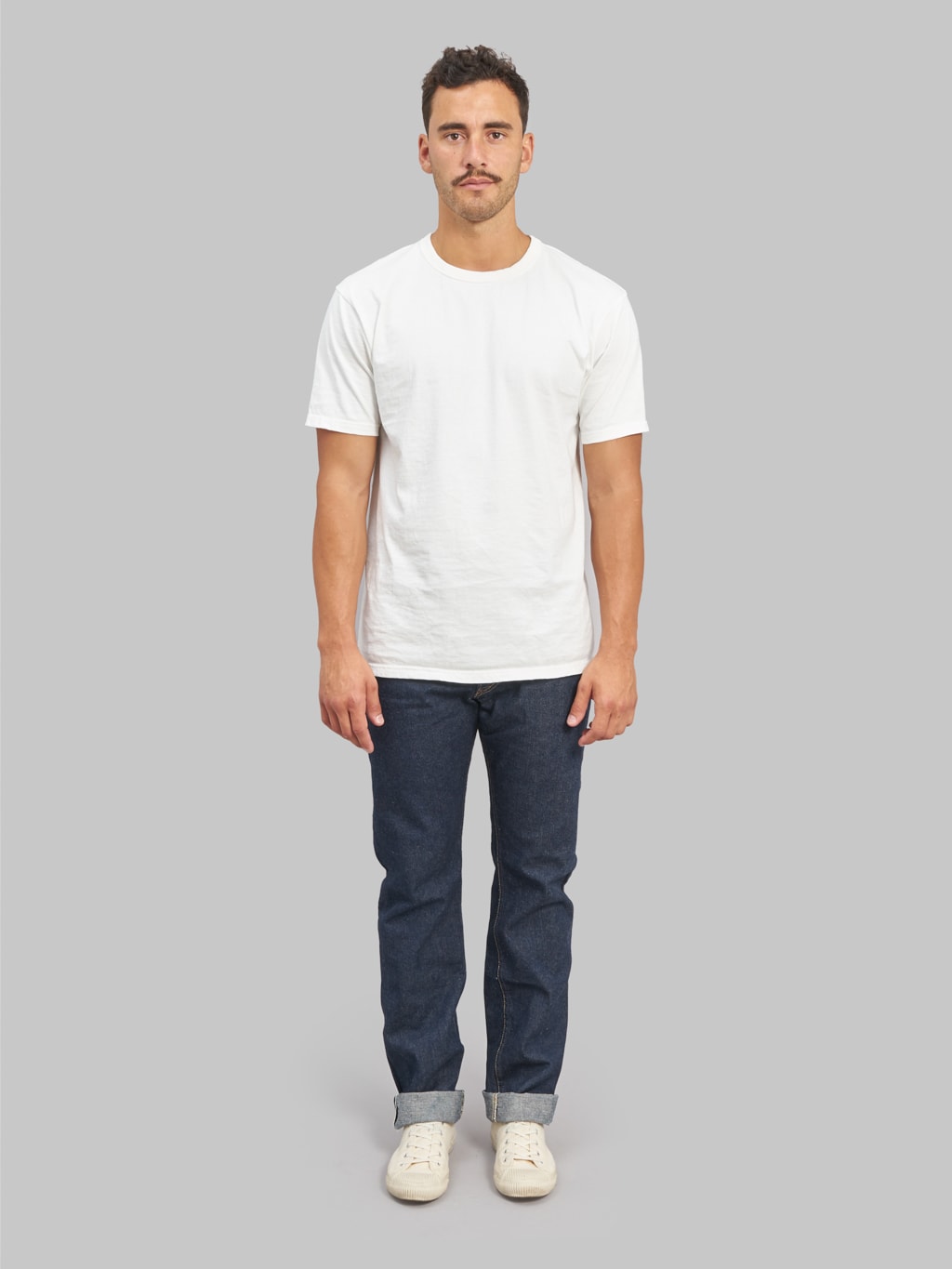 tcb cats drive selvedge denim jeans model front fit