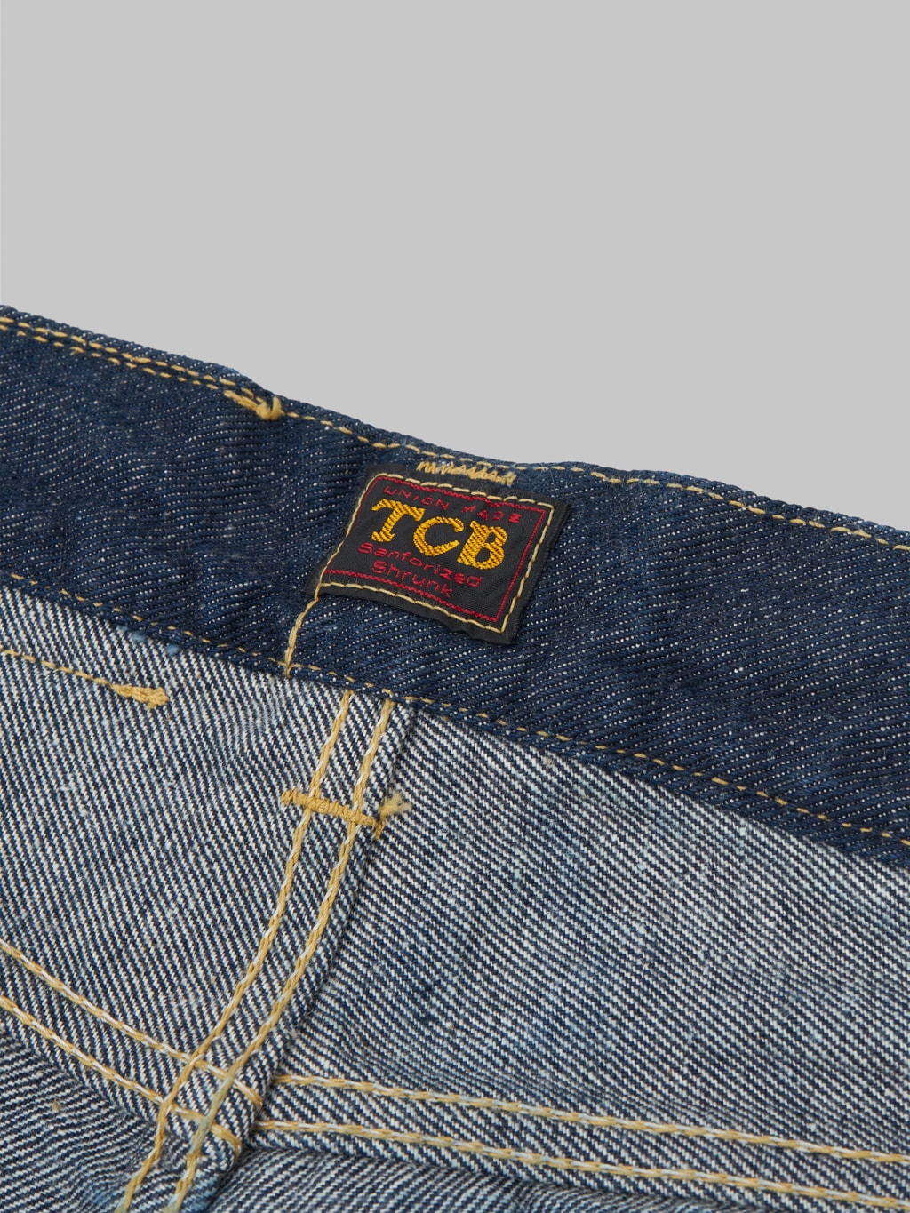 tcb cats drive selvedge denim jeans interior tag