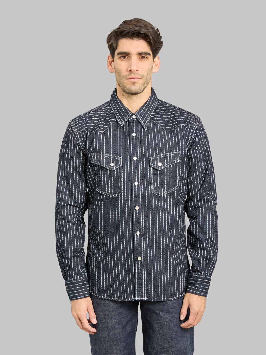 The Flat Head 10oz Indigo Wabash Western Shirt
