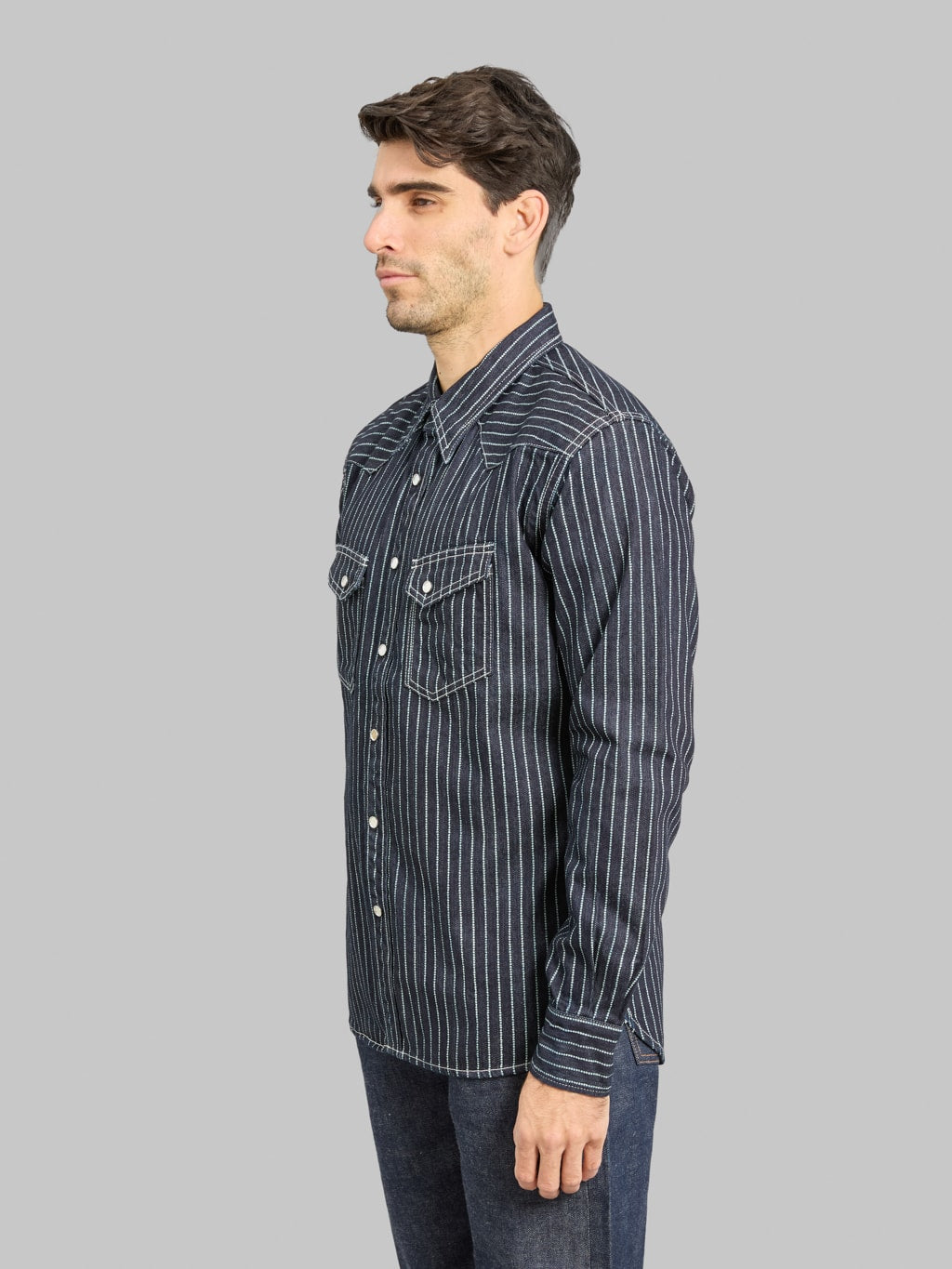 The Flat Head 10oz Indigo Wabash Western Shirt
