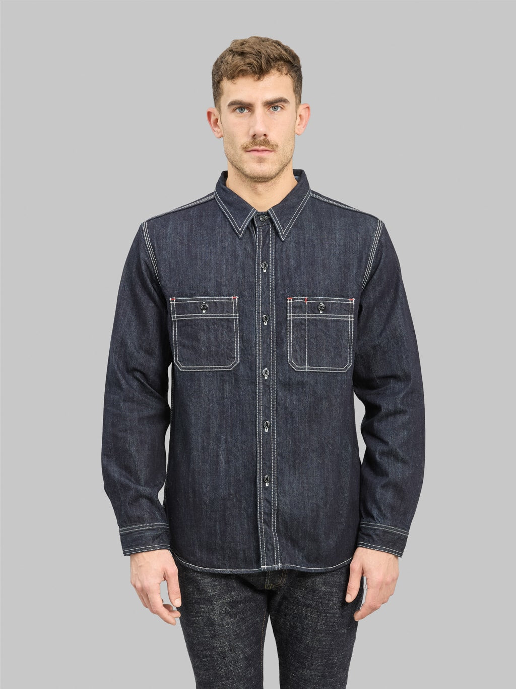 The Flat Head 10oz Denim Work Shirt – Premium Indigo Selvedge