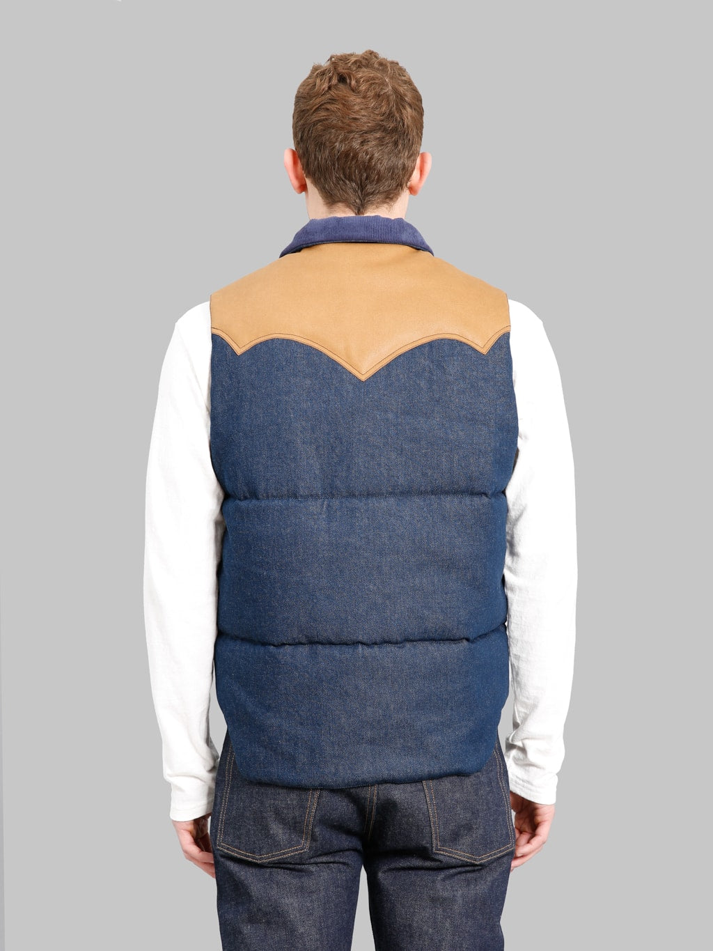 The Flat Head 12.5oz Denim Puff Vest