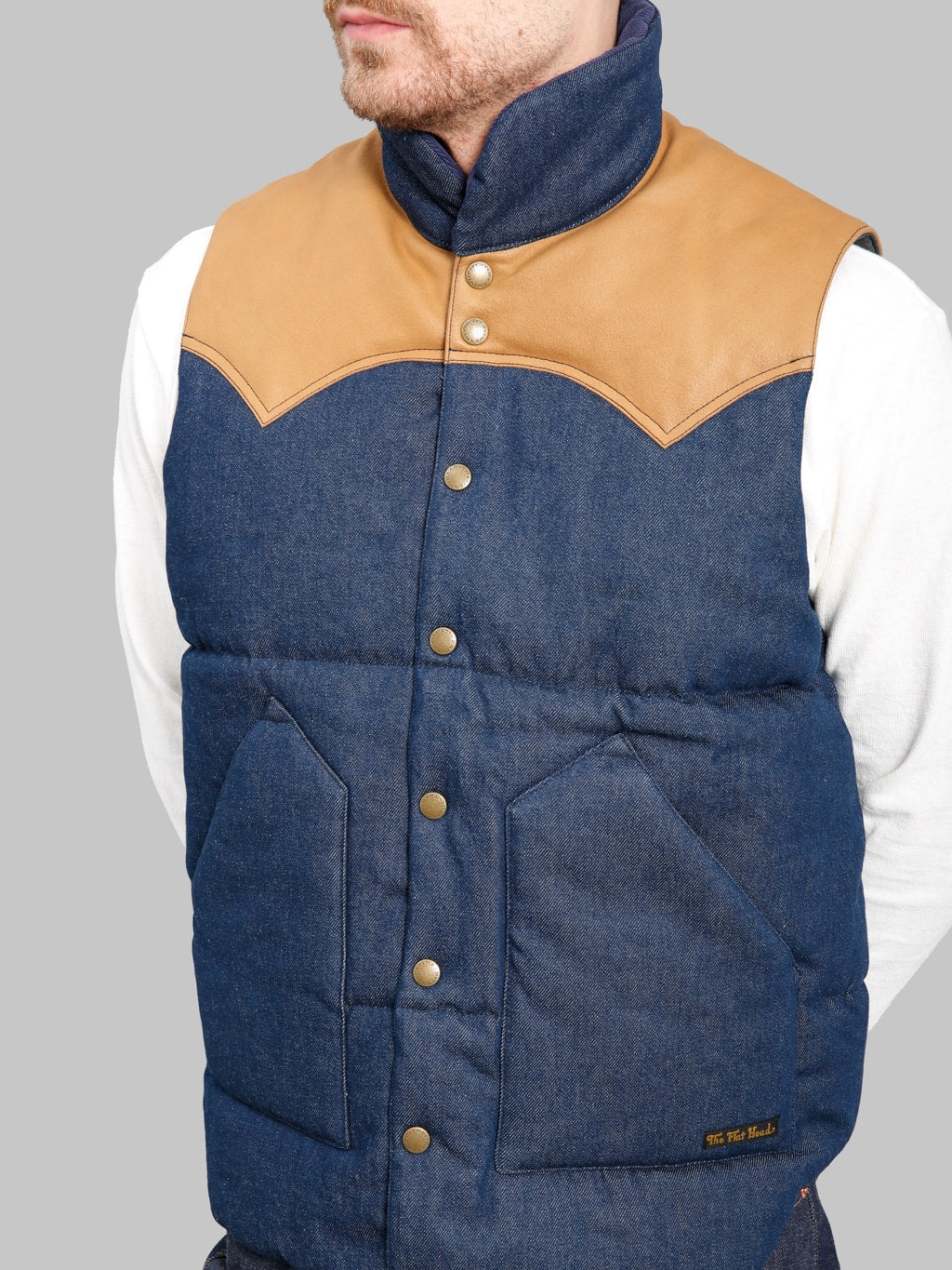 The Flat Head 12.5oz Denim Puff Vest