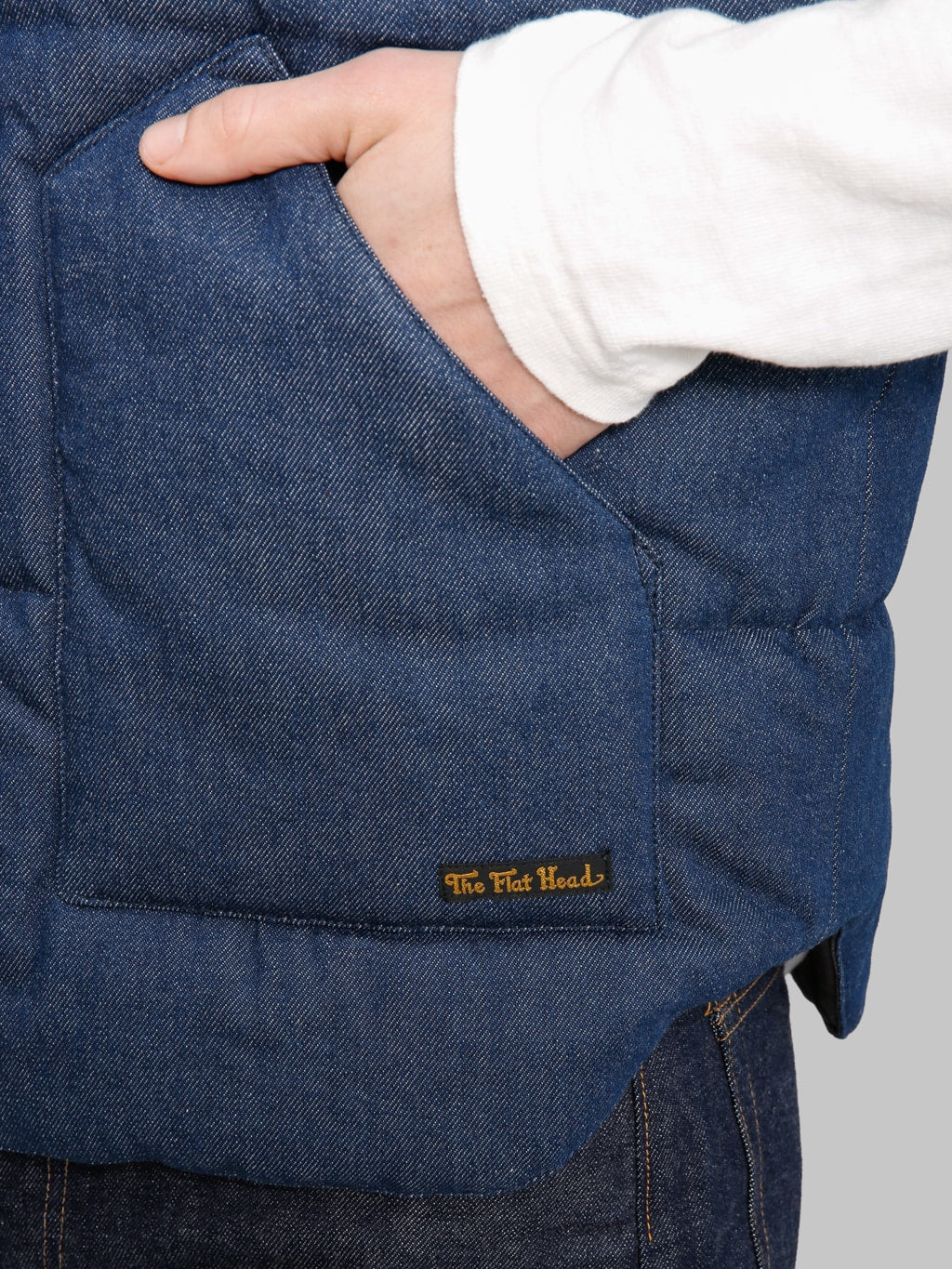 The Flat Head 12.5oz Denim Puff Vest