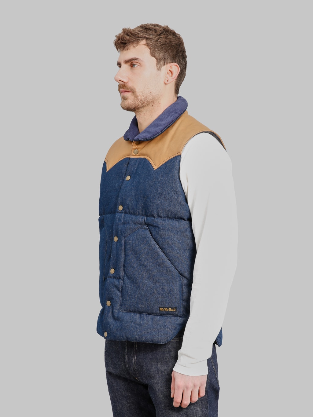 The Flat Head 12.5oz Denim Puff Vest