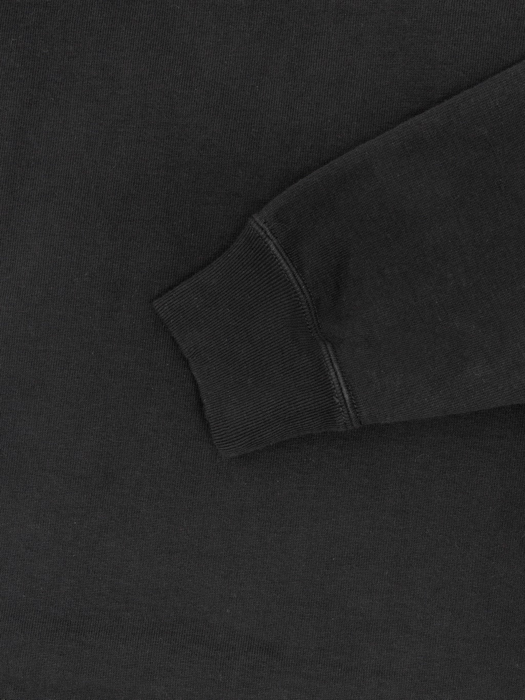 The Flat Head 20oz Loopwheel Long Sleeve TShirt Black closeup