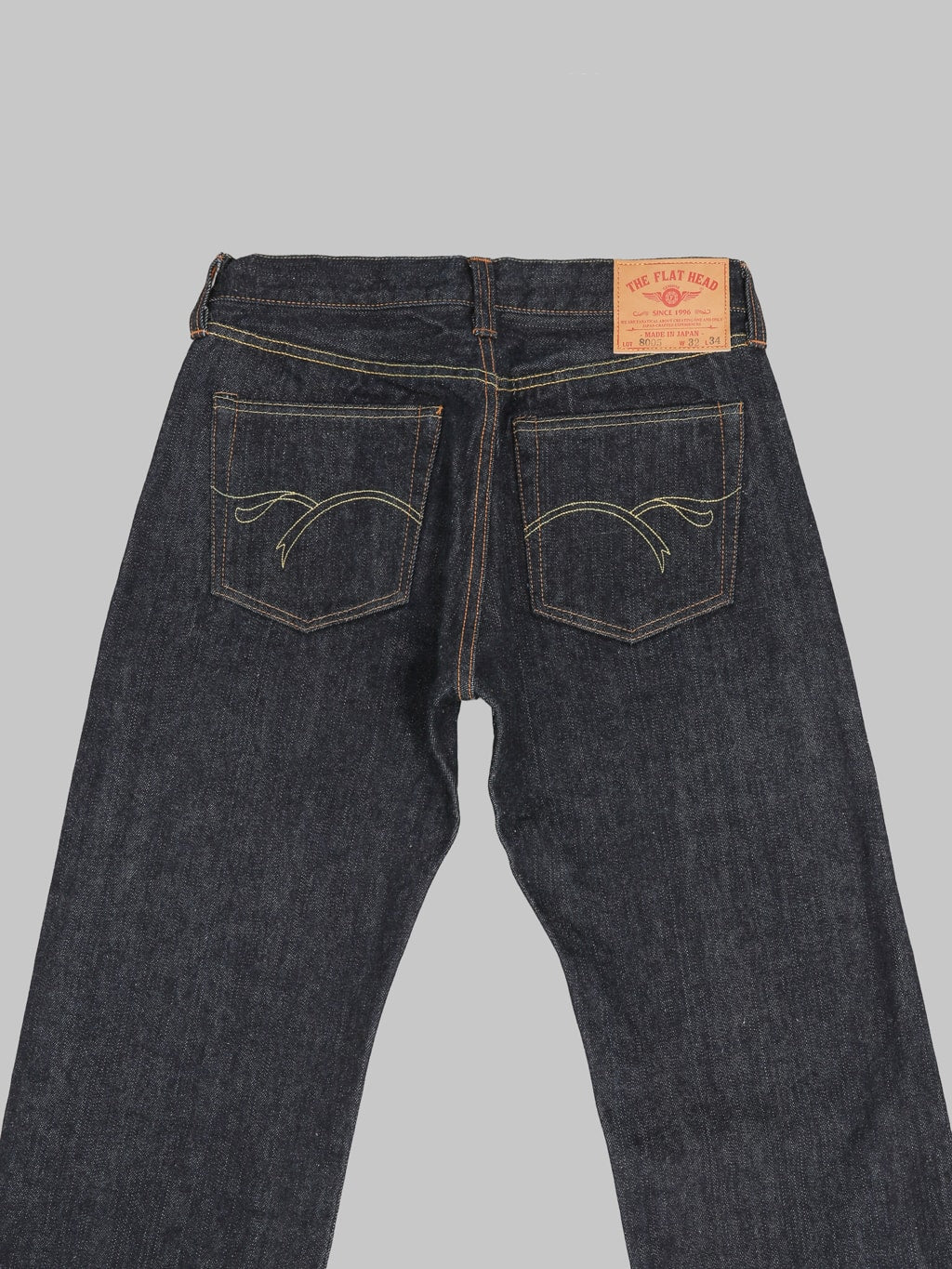 The Flat Head 8005 18oz Regular Straight Jeans back pockets