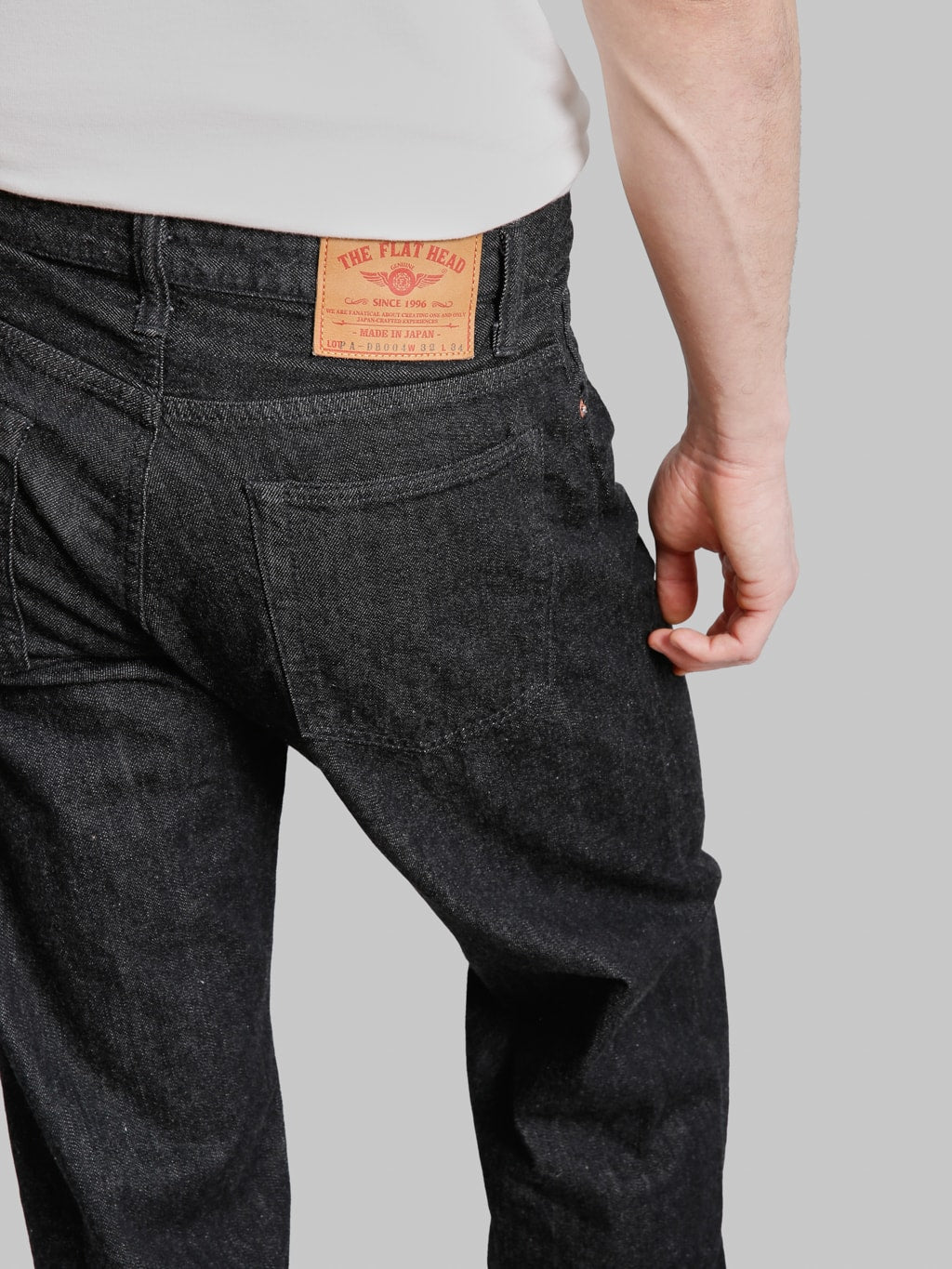 The Flat Head DB004 12.5oz Wide Tapered Jeans Black