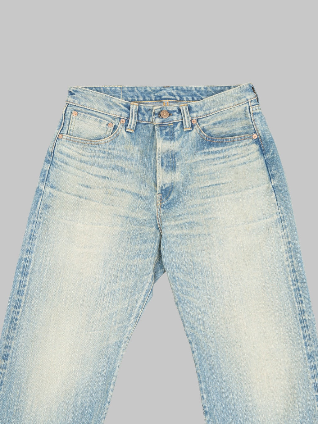 The Flat Head FN-D111C 14.5oz "Real Aging" Light Indigo Wide Straight Jeans