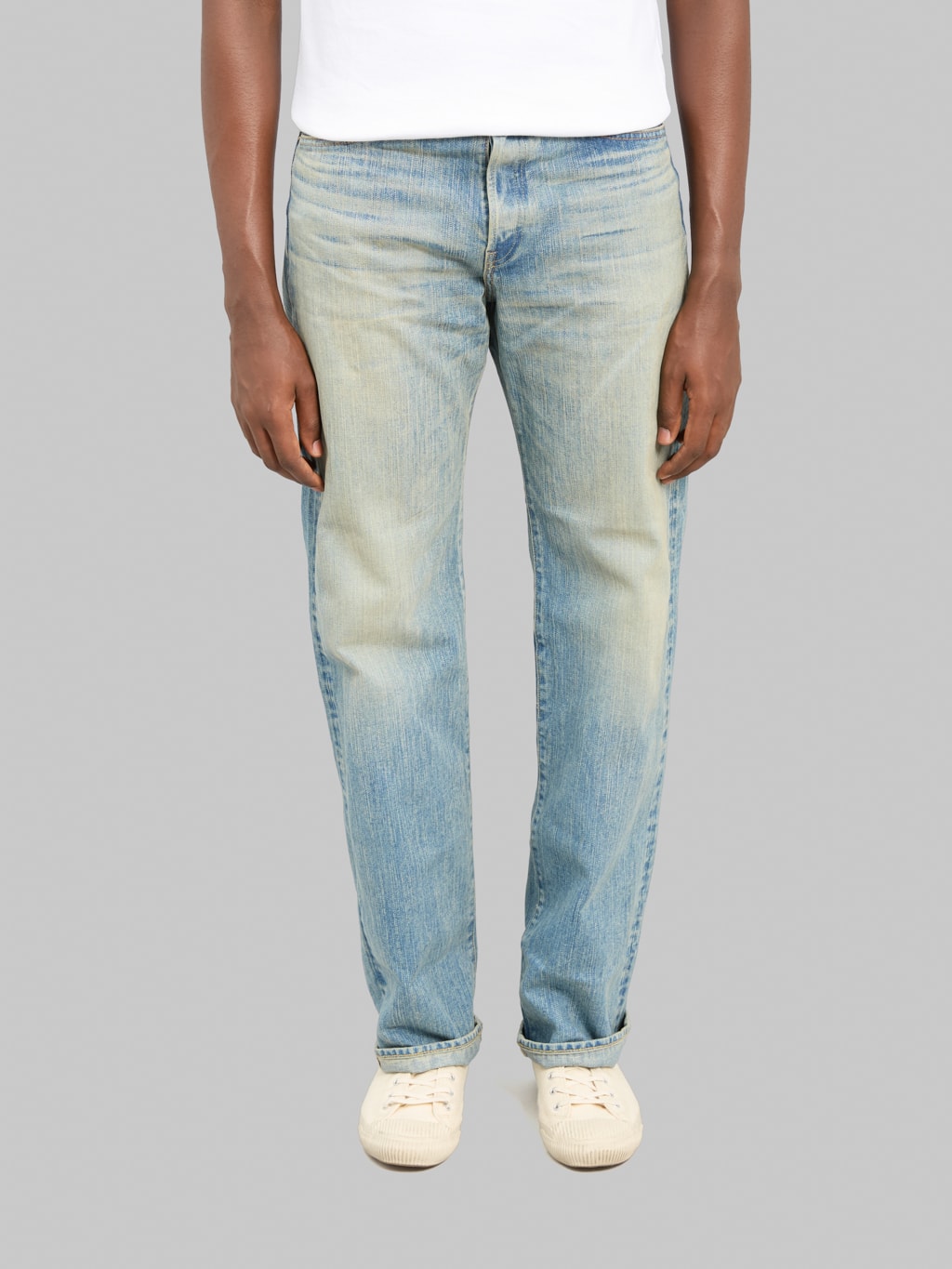 The Flat Head FN-D111C 14.5oz "Real Aging" Light Indigo Wide Straight Jeans