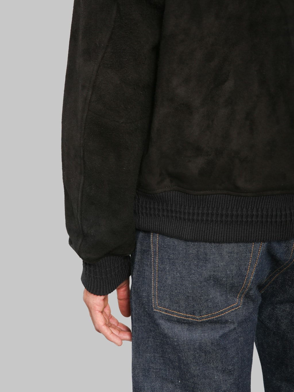 The Flat Head FN-LJ-DJ004 Deerskin Bomber Jacket Black