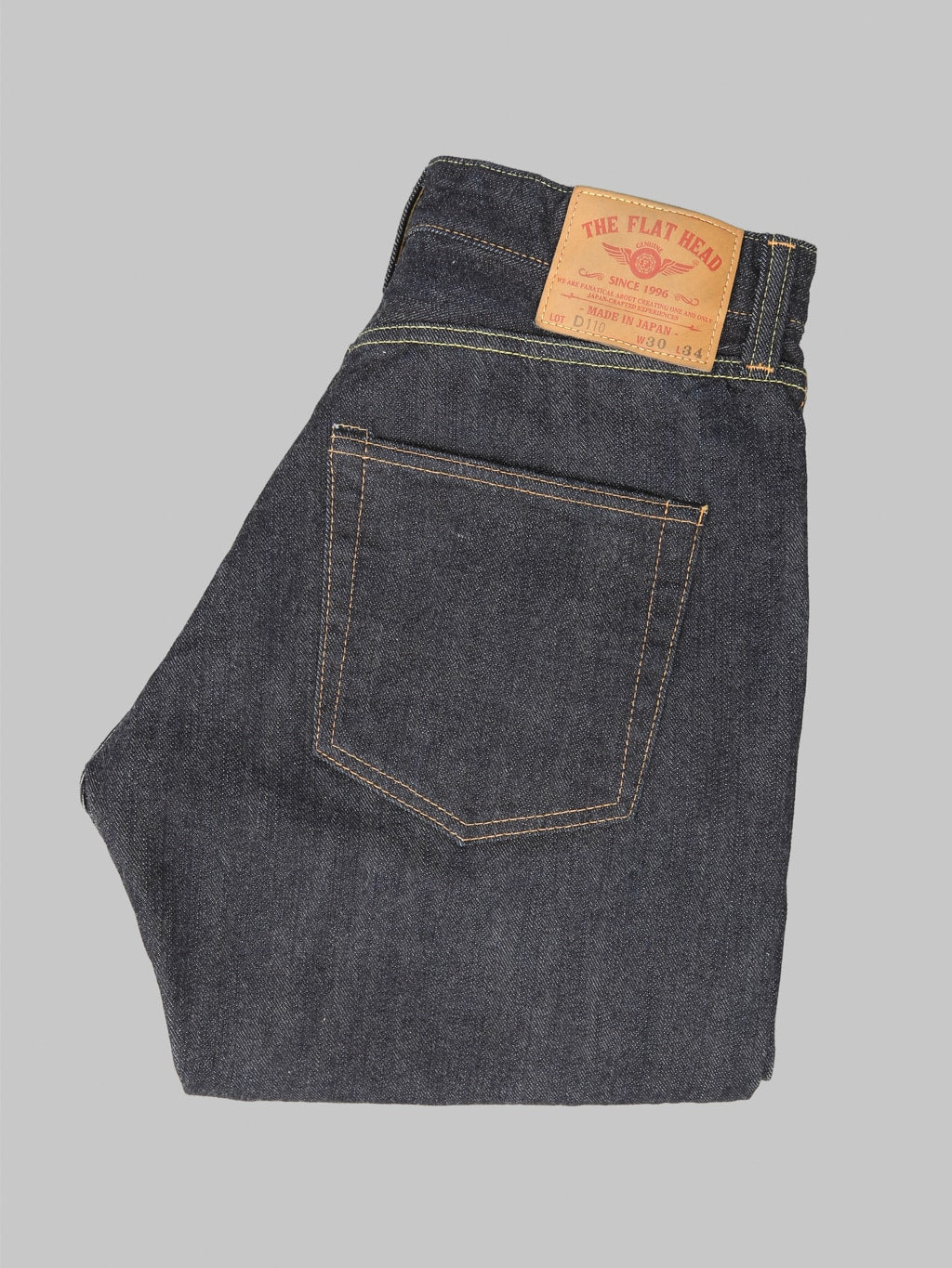 The Flat Head FND110 Left Hand Twill Straight Tapered Jeans 100 cotton