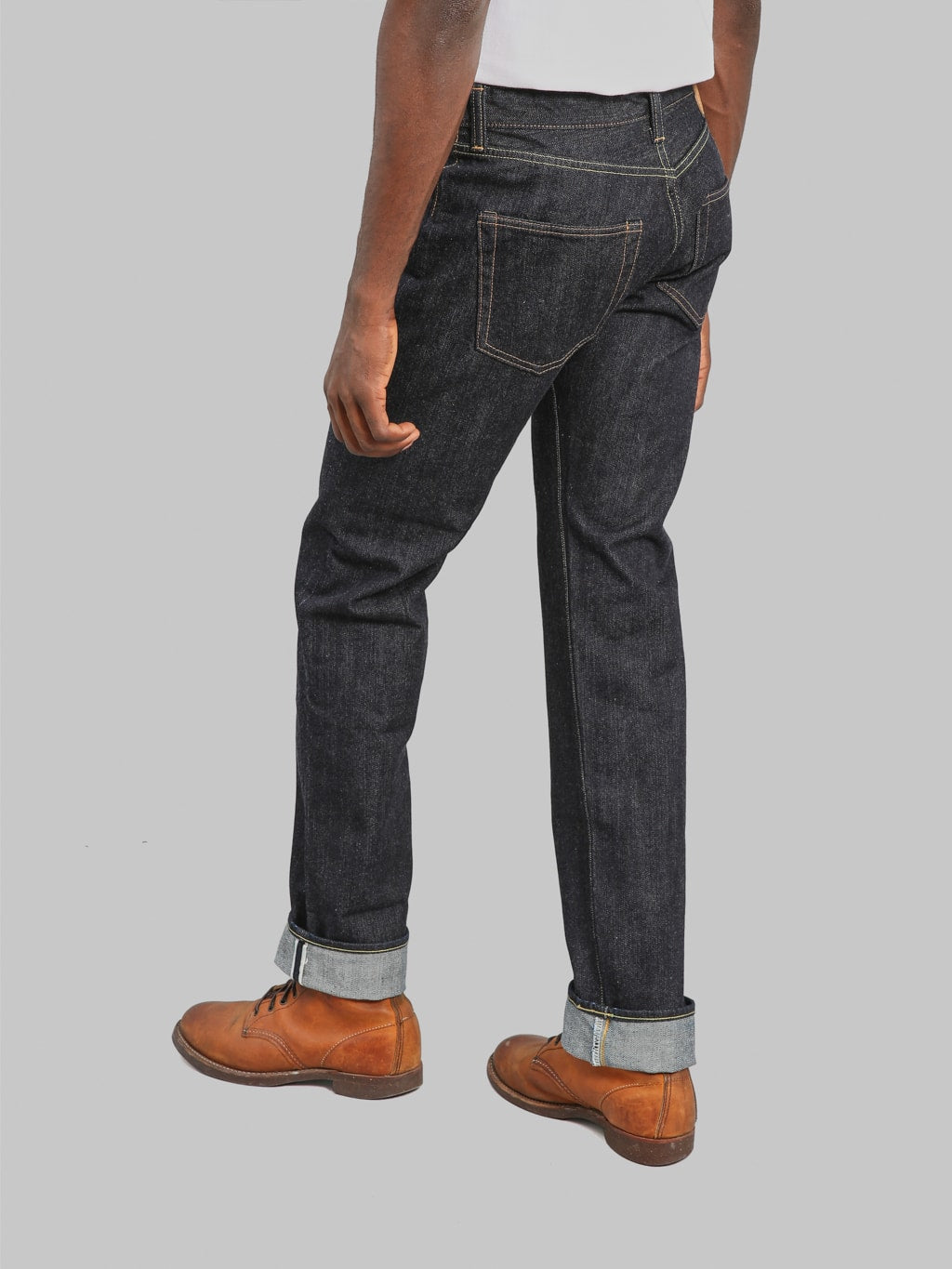 The Flat Head FND110 Left Hand Twill Straight Tapered Jeans fitting