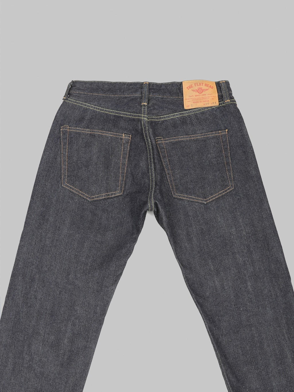 The Flat Head FND110 Left Hand Twill Straight Tapered Jeans back details